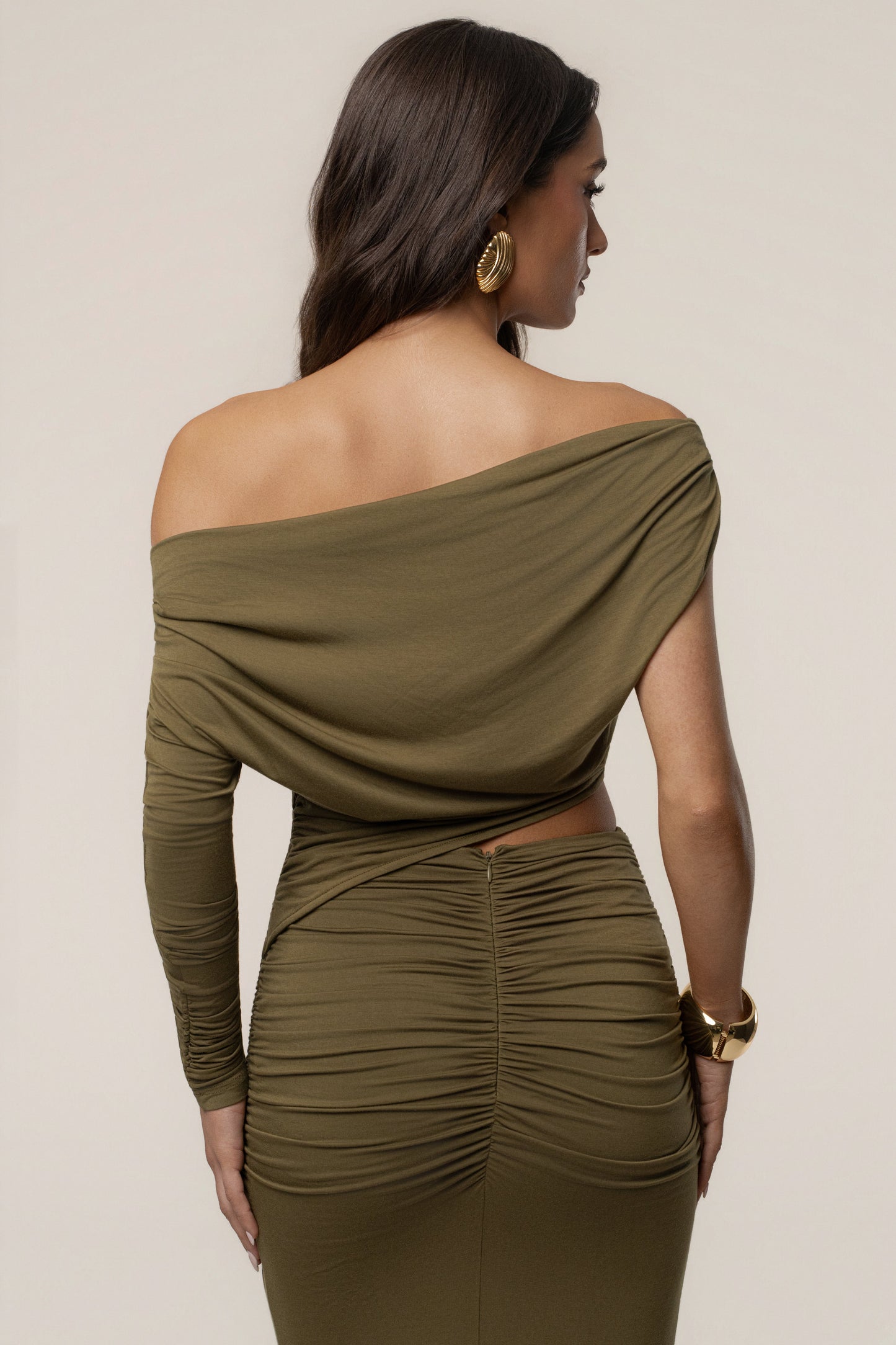 Olive Premiere Cutout Maxi Dress JLUXLABEL