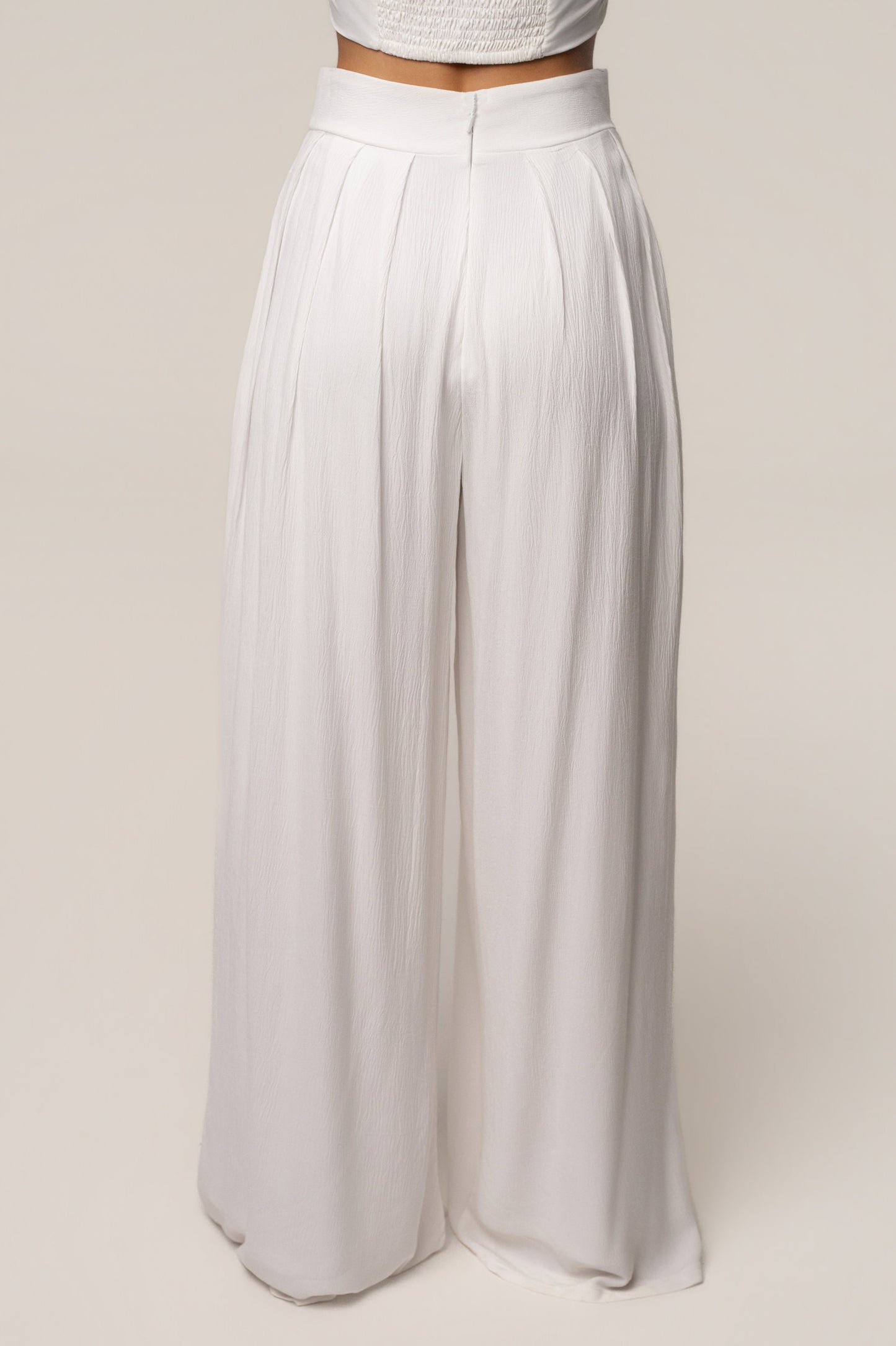 White After Sunset Pleated Pants JLUXLABEL