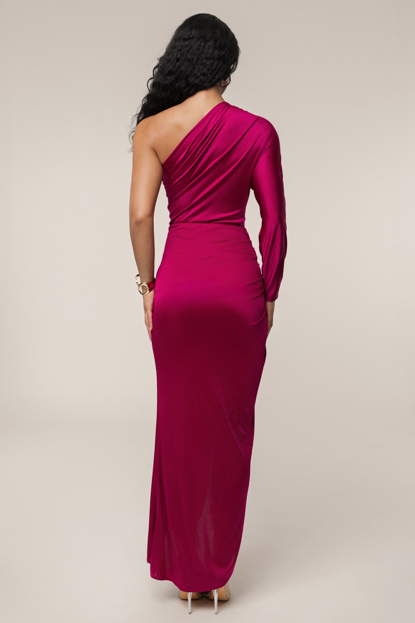 Berry Mira Drape Maxi Skirt JLUXLABEL