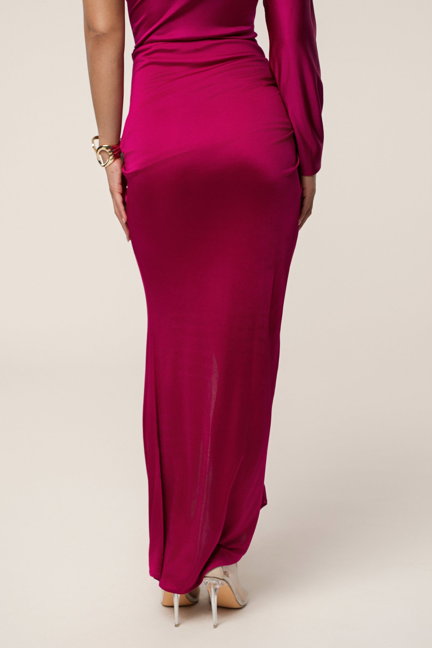 Berry Mira Drape Maxi Skirt JLUXLABEL