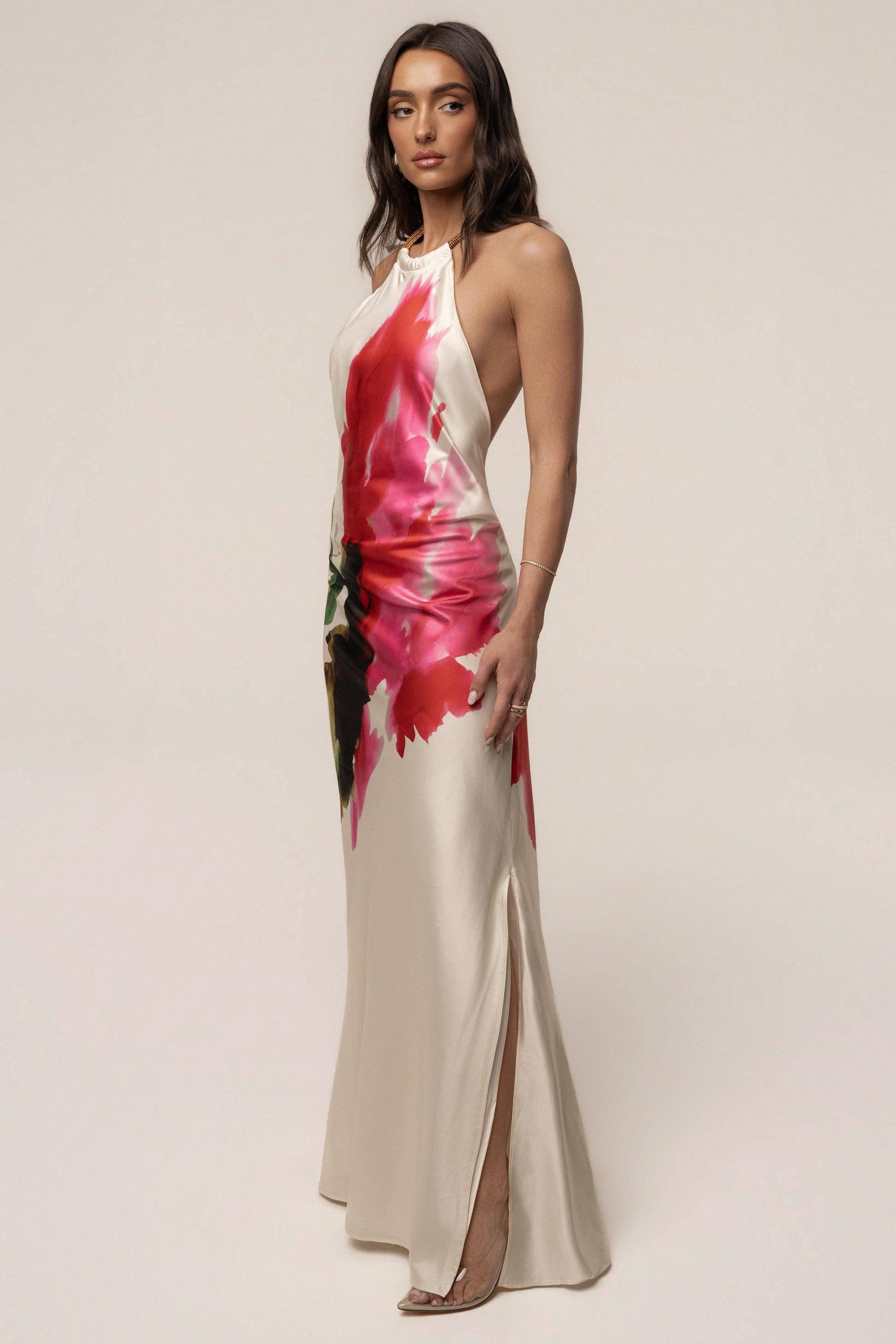 Ivory Print Audrey Maxi Dress JLUXLABEL
