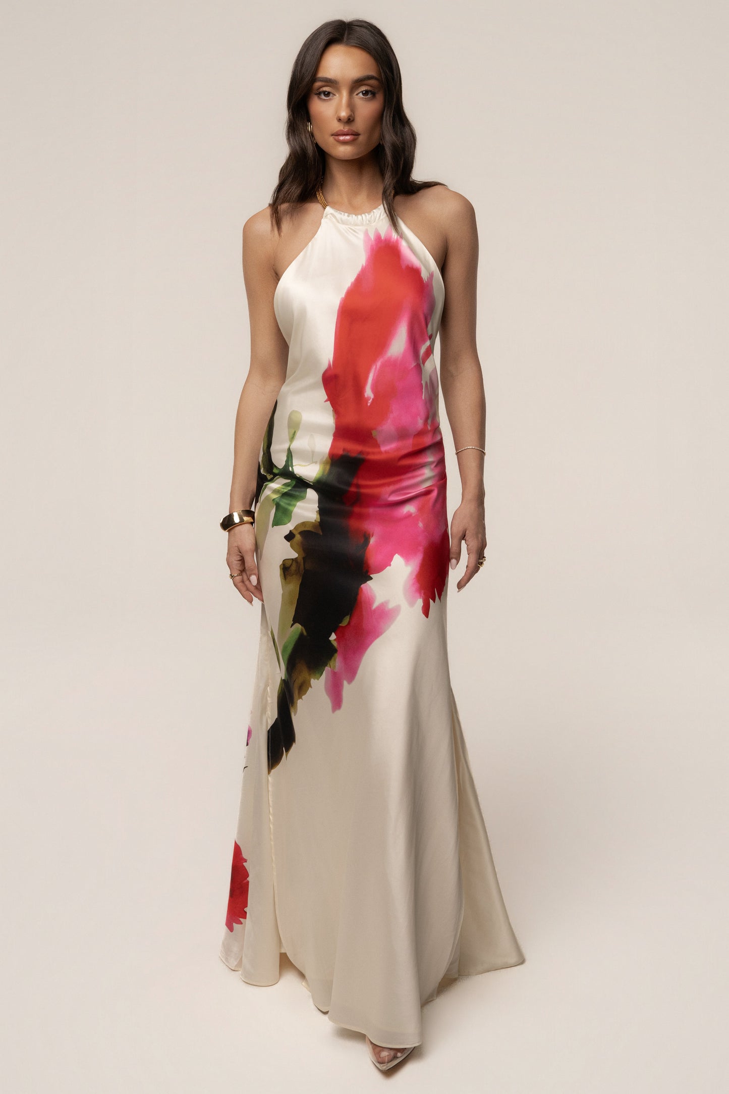 Ivory Print Audrey Maxi Dress JLUXLABEL