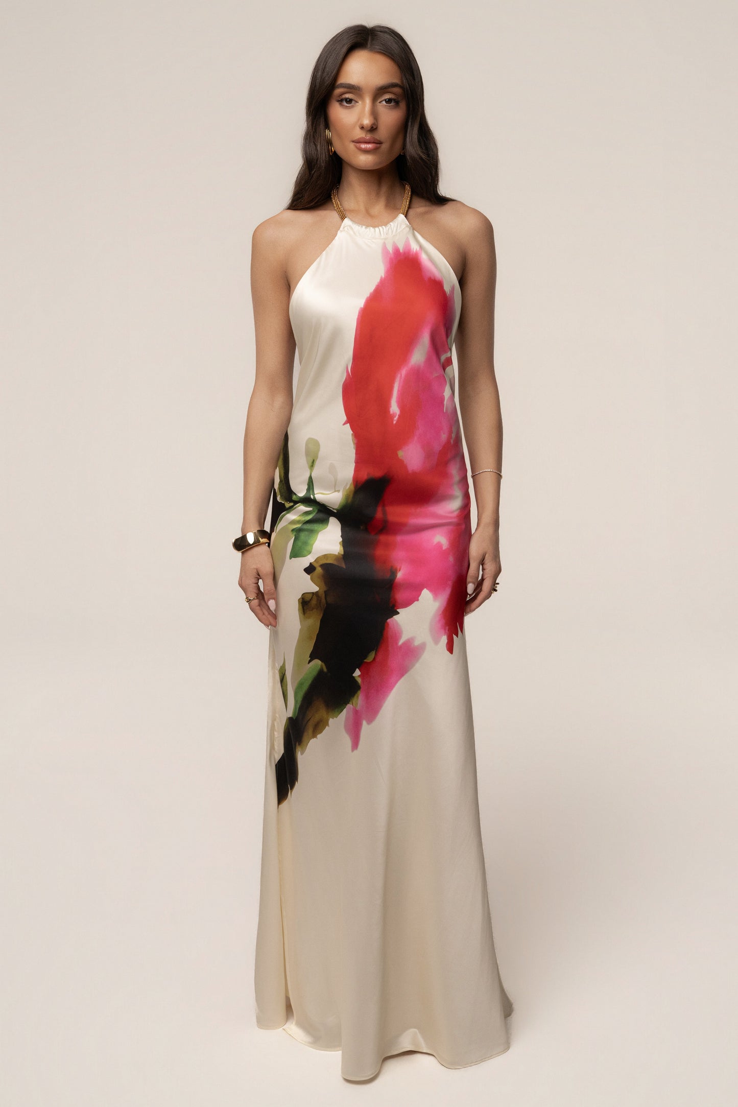Ivory Print Audrey Maxi Dress JLUXLABEL