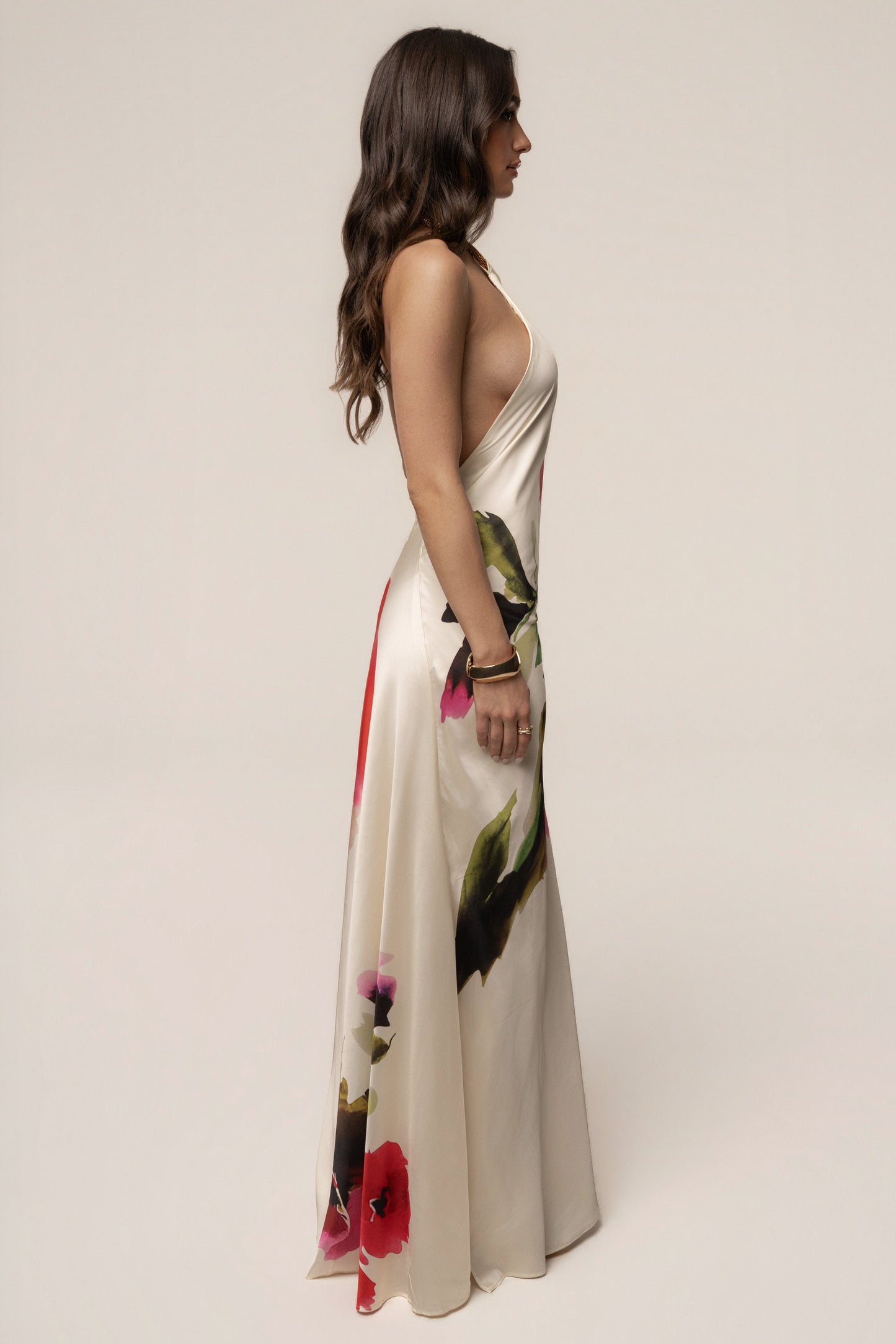 Ivory Print Audrey Maxi Dress JLUXLABEL