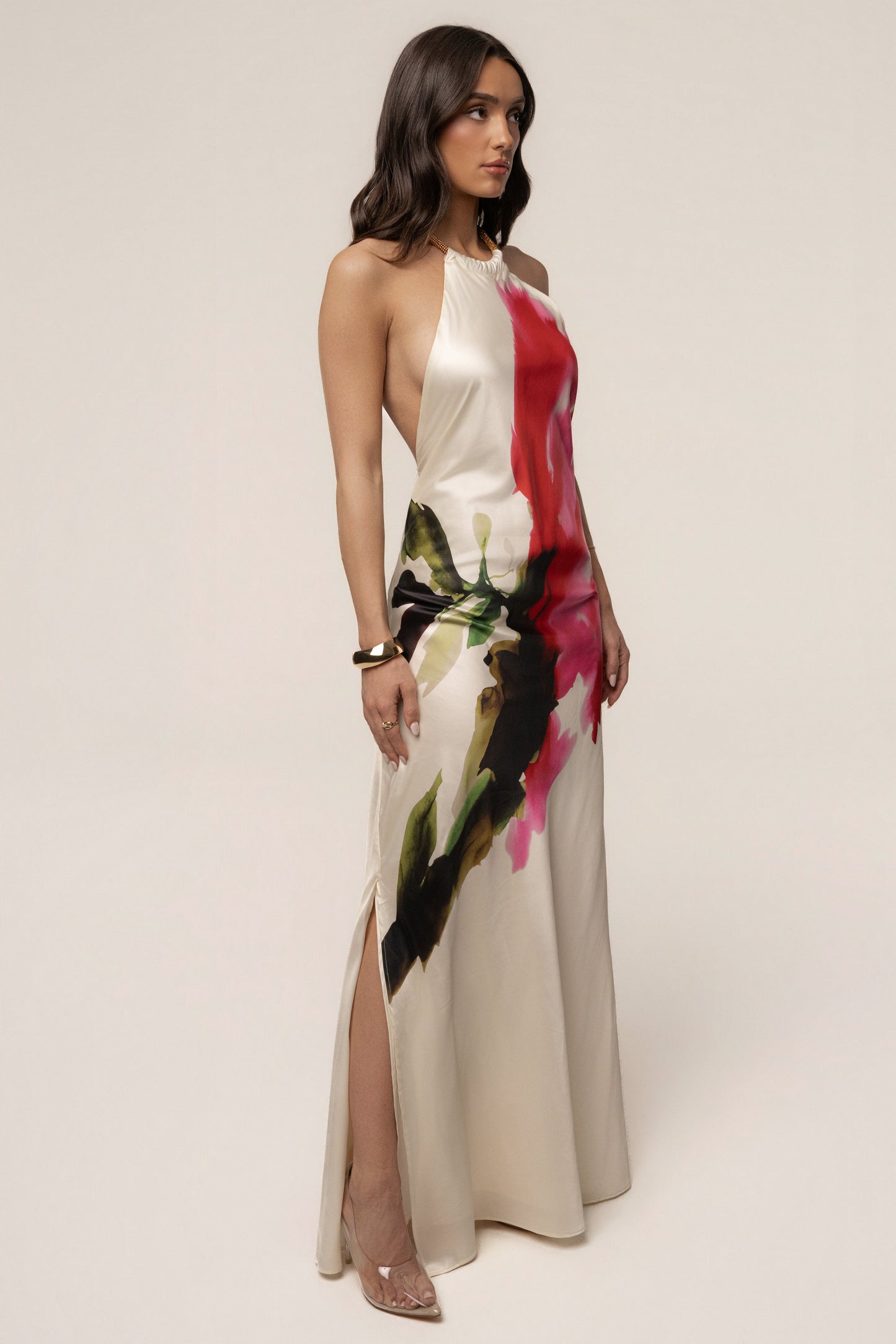 Ivory Print Audrey Maxi Dress JLUXLABEL