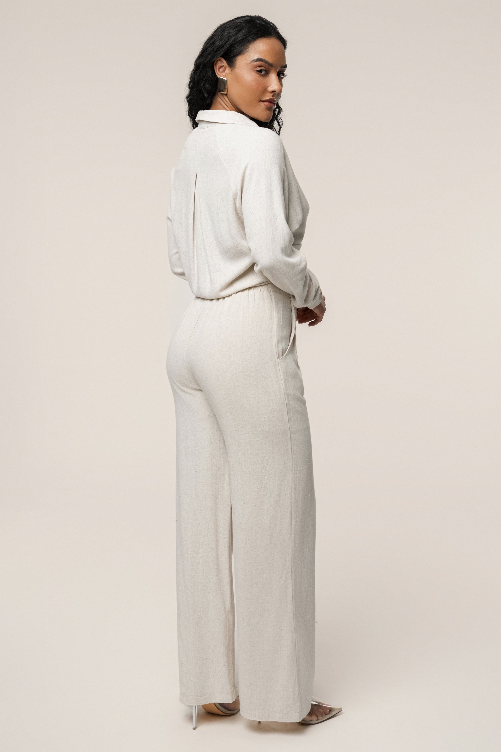 Stone Soho Front Tied Woven Top JLUXLABEL