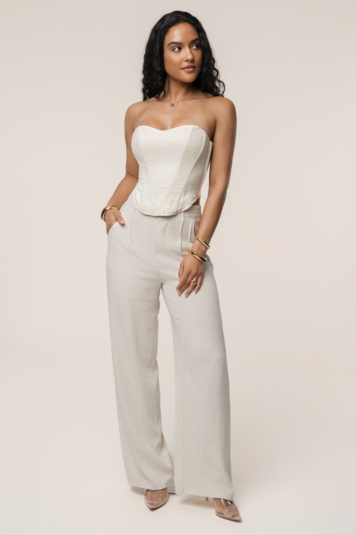 Natural New Obsession Draped Top JLUXLABEL