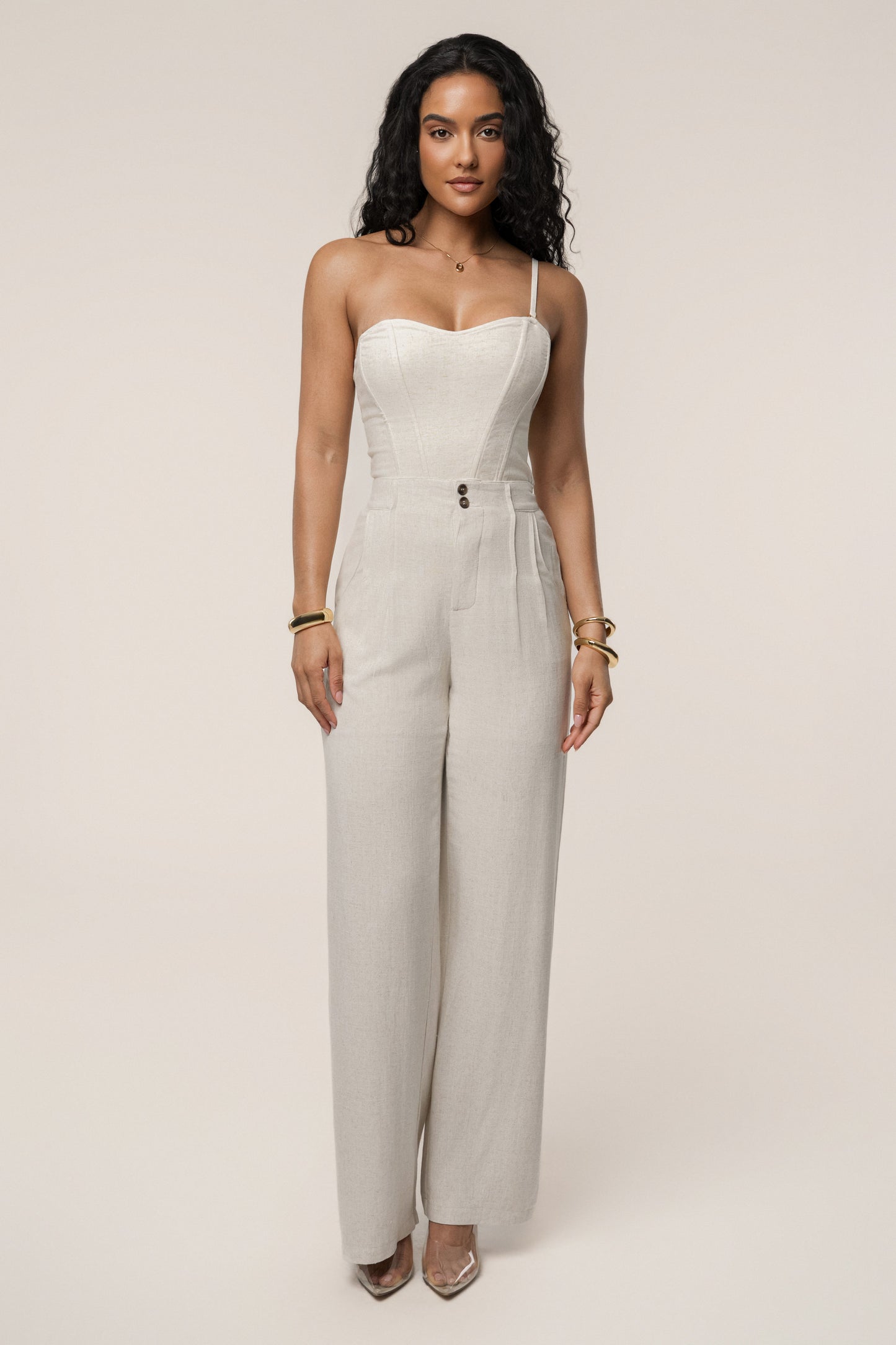 Natural New Obsession Draped Top JLUXLABEL