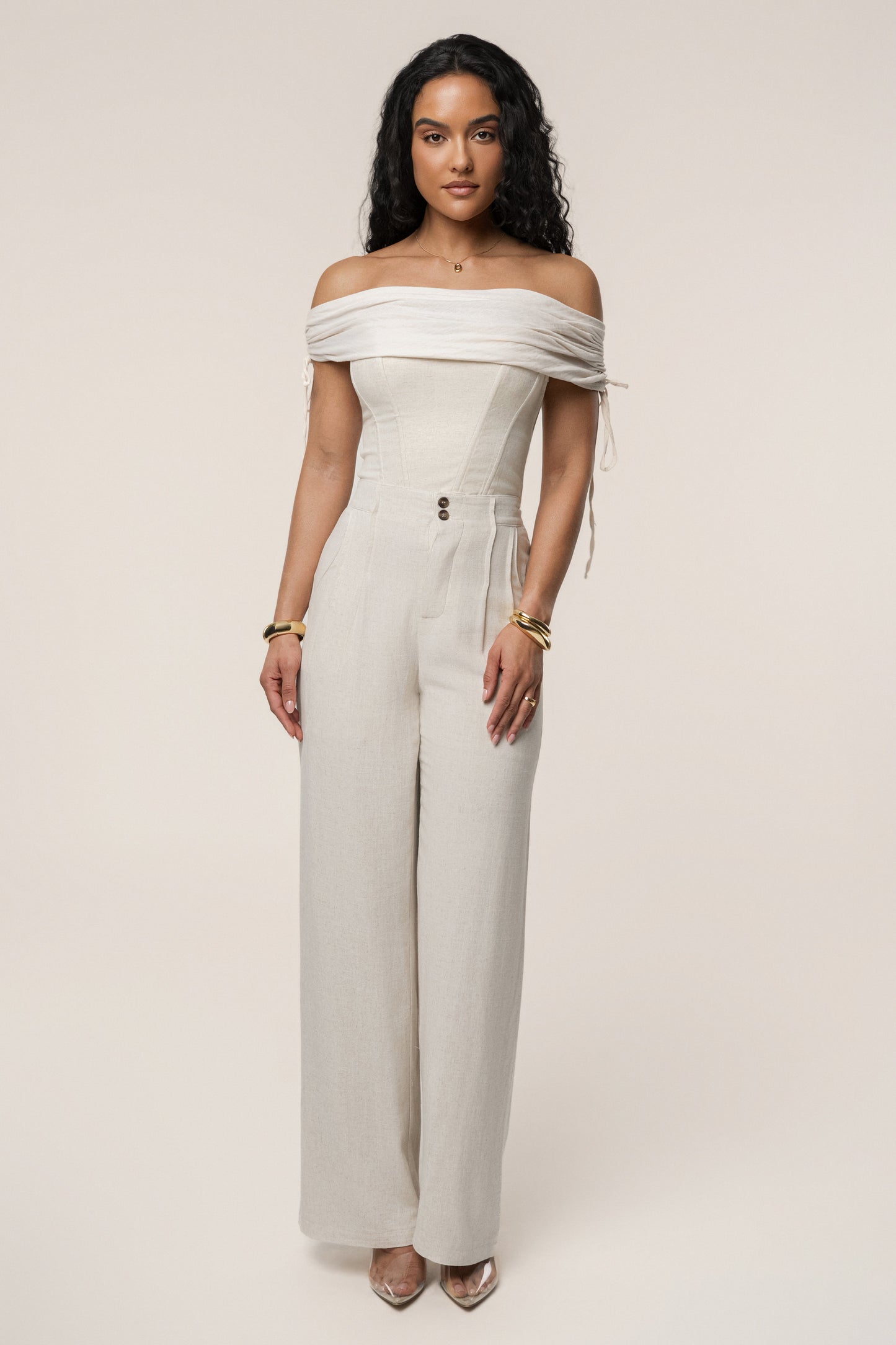 Natural New Obsession Draped Top JLUXLABEL