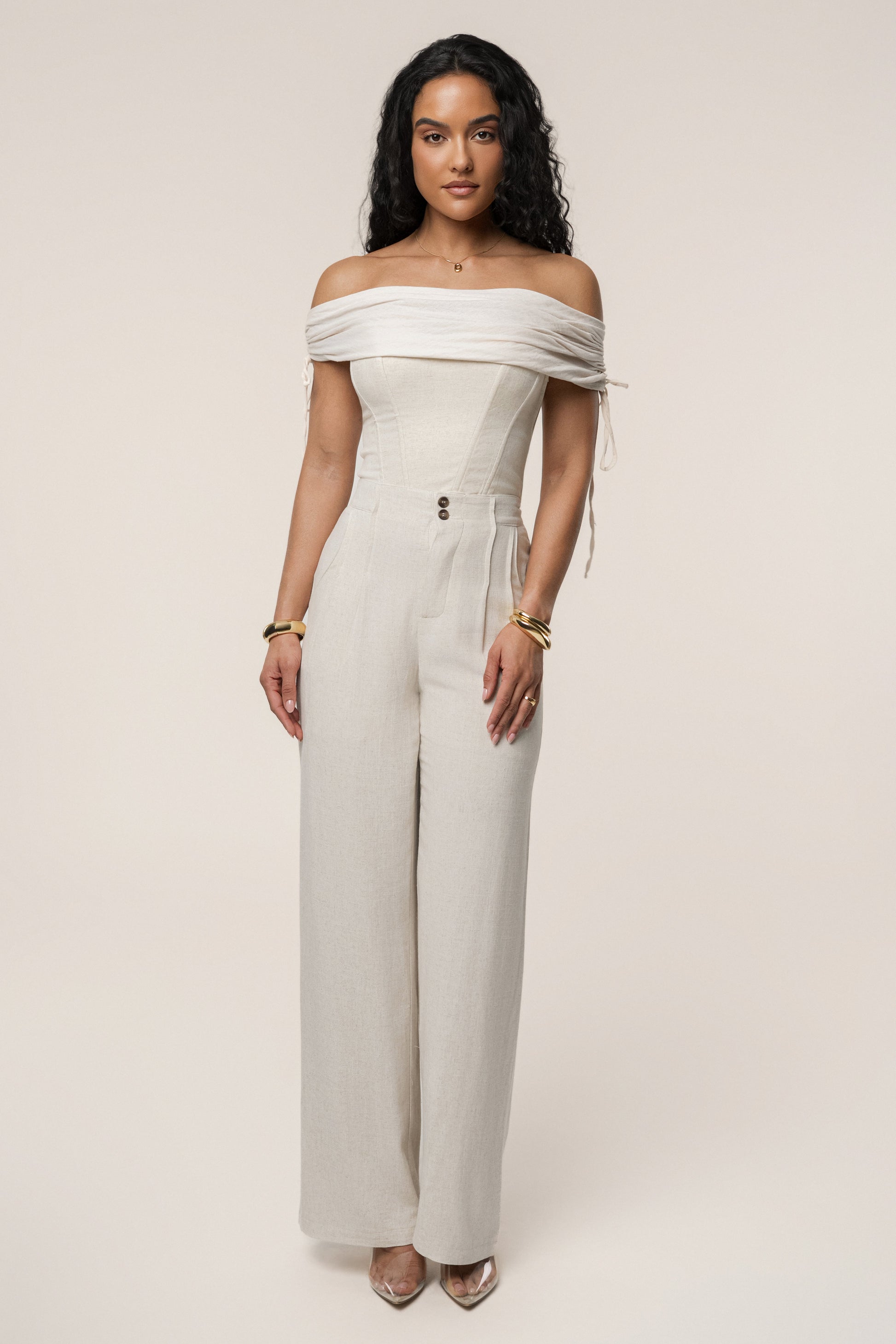 Natural New Obsession Draped Top JLUXLABEL