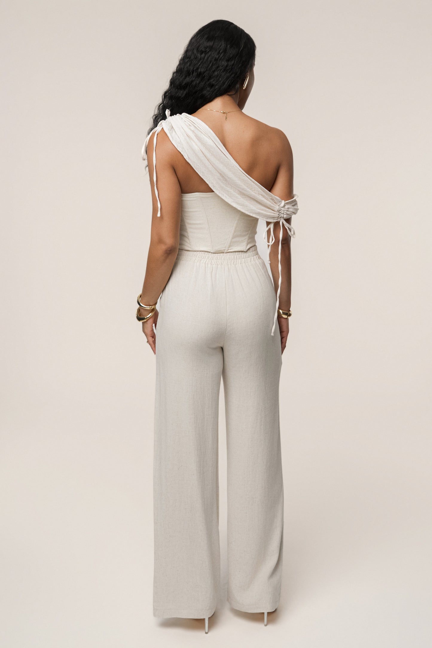 Natural New Obsession Draped Top JLUXLABEL