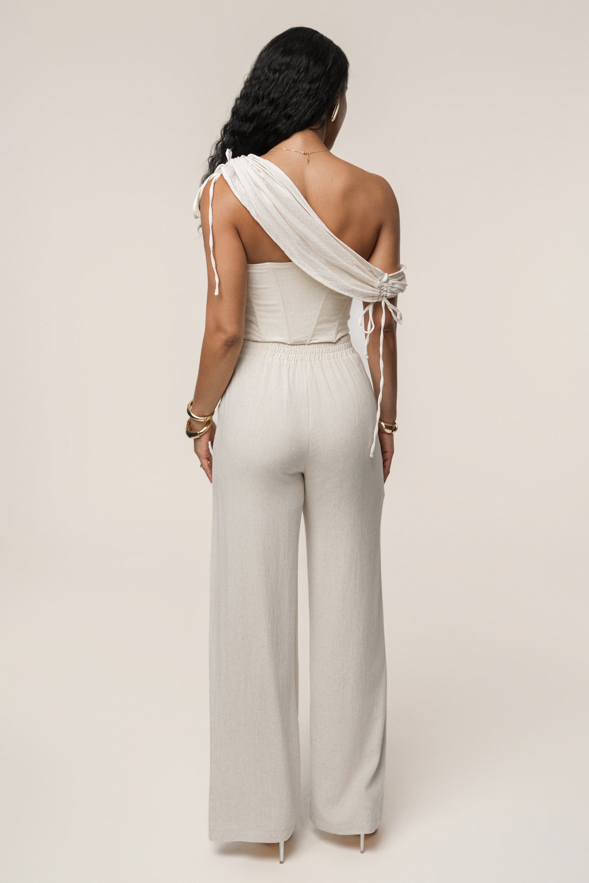 Natural New Obsession Draped Top JLUXLABEL