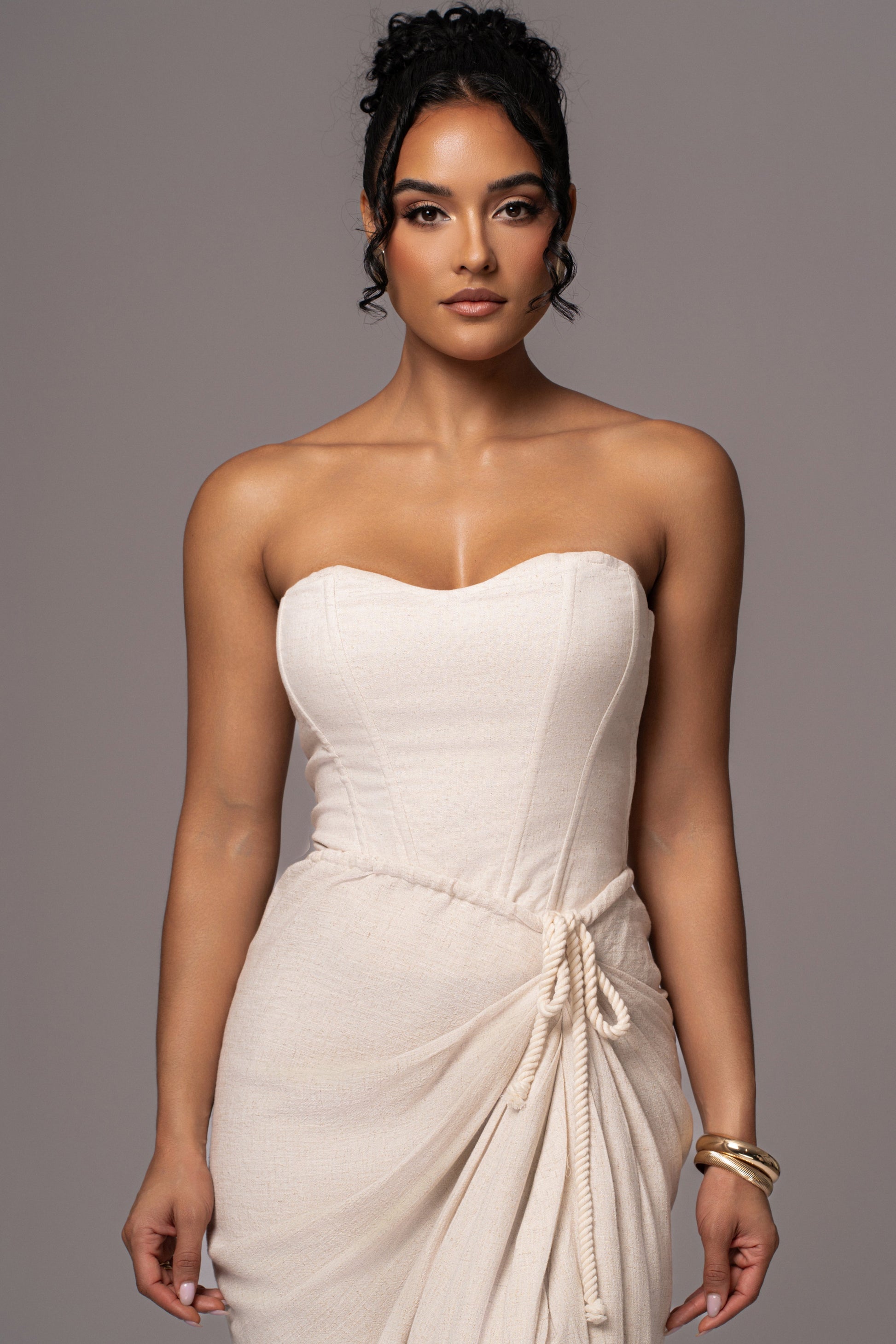 Natural New Obsession Draped Top JLUXLABEL