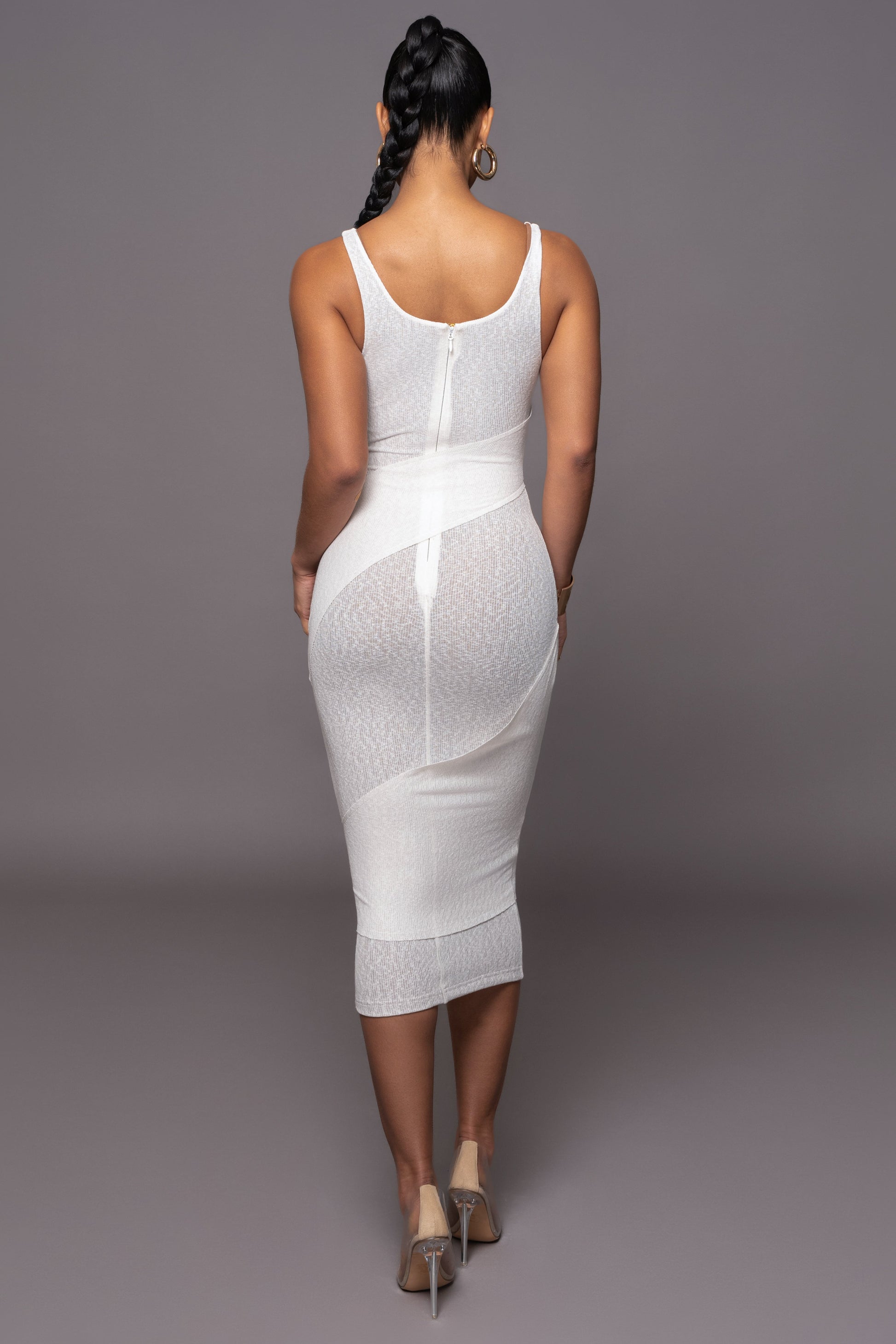 Ivory Shift Of Feelings Midi Dress JLUXLABEL