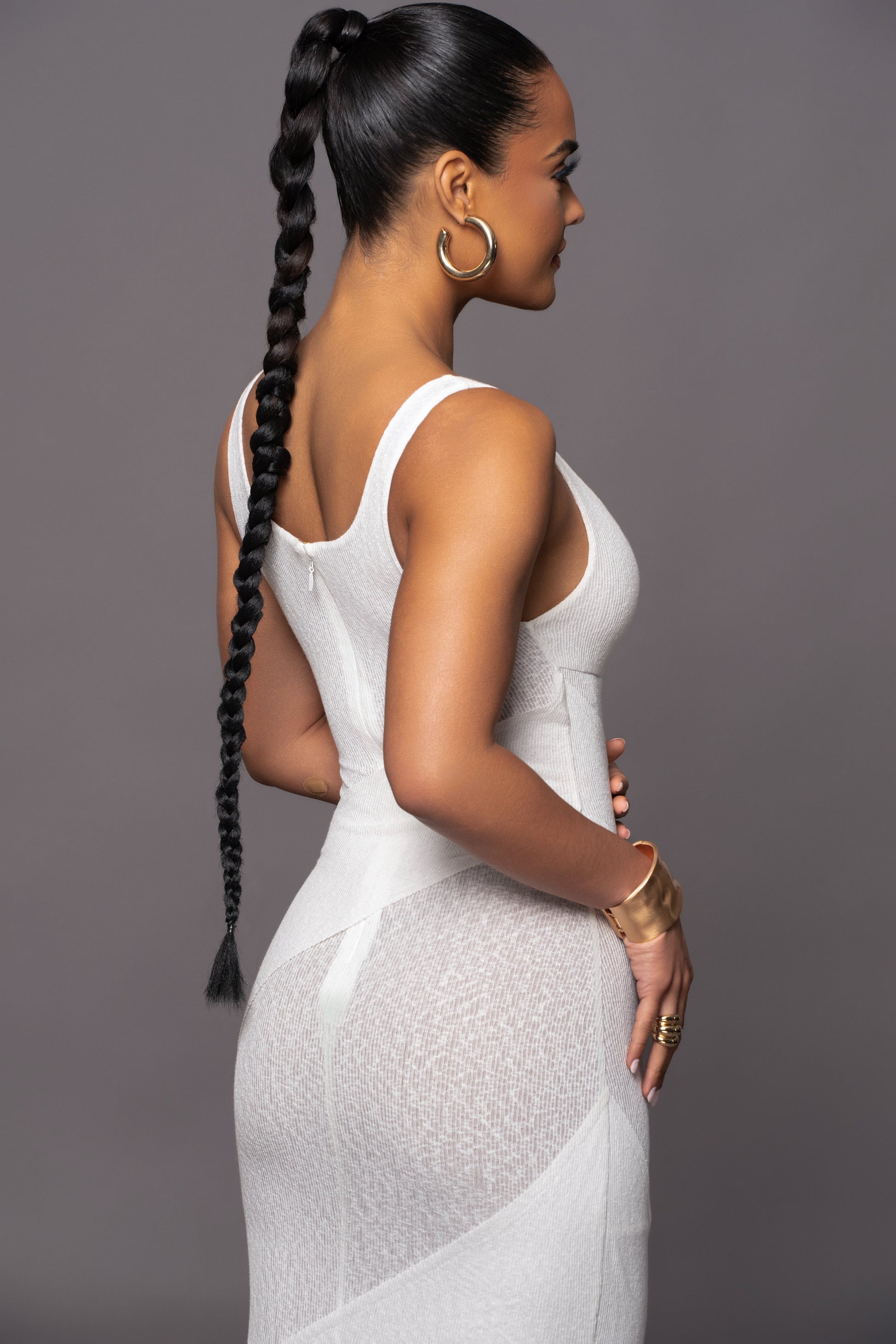 Ivory Shift Of Feelings Midi Dress JLUXLABEL