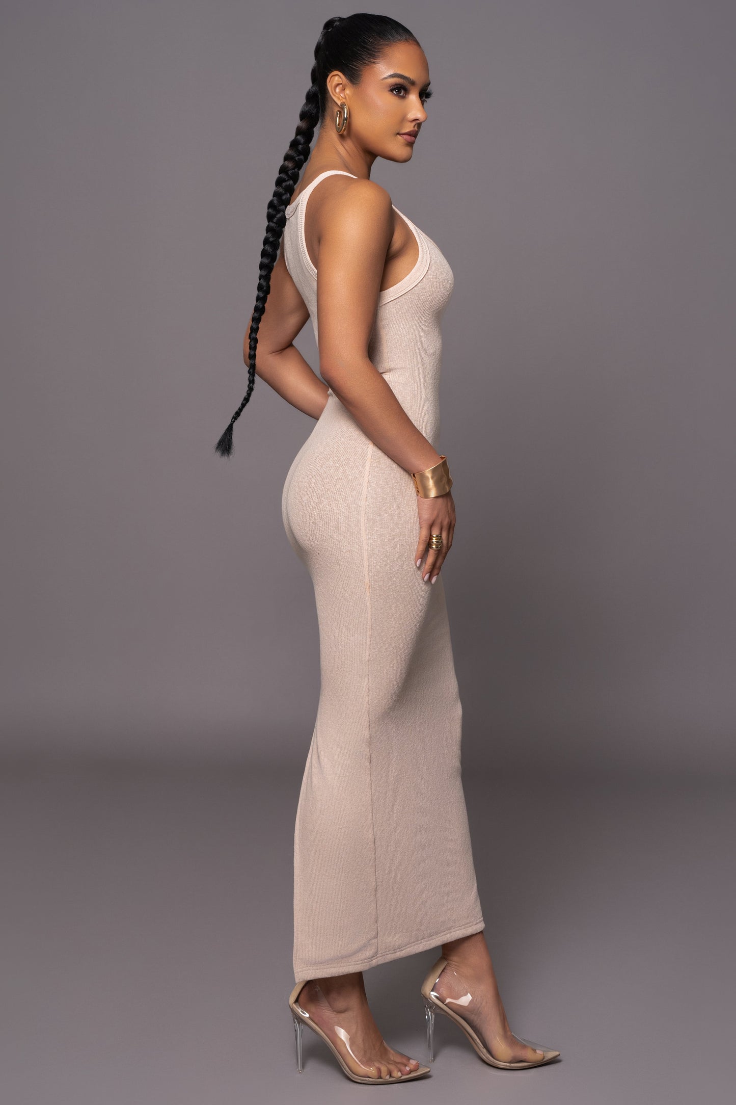 Beige Back To You Maxi Dress JLUXLABEL