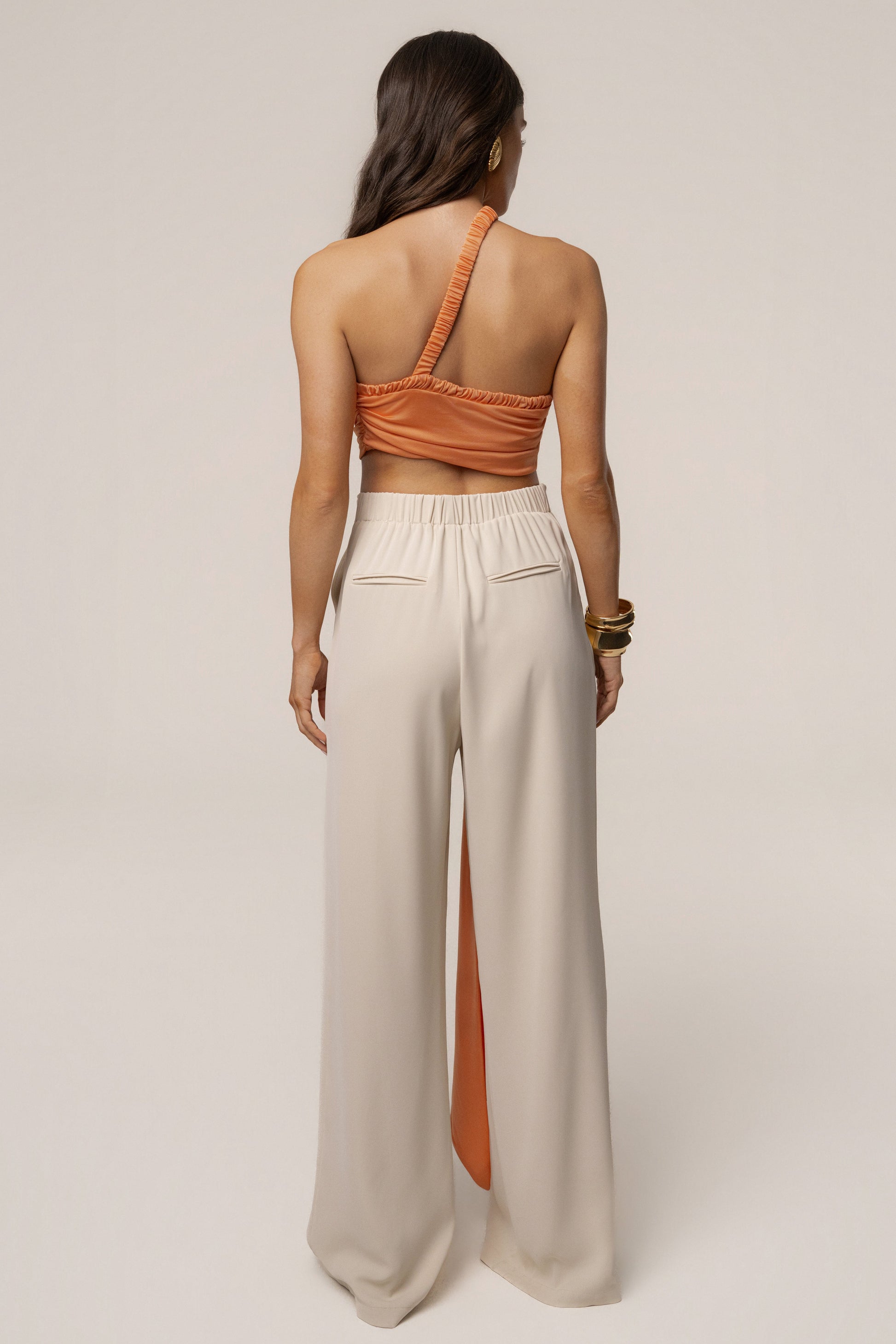 Peach Spotlight Draped Top JLUXLABEL