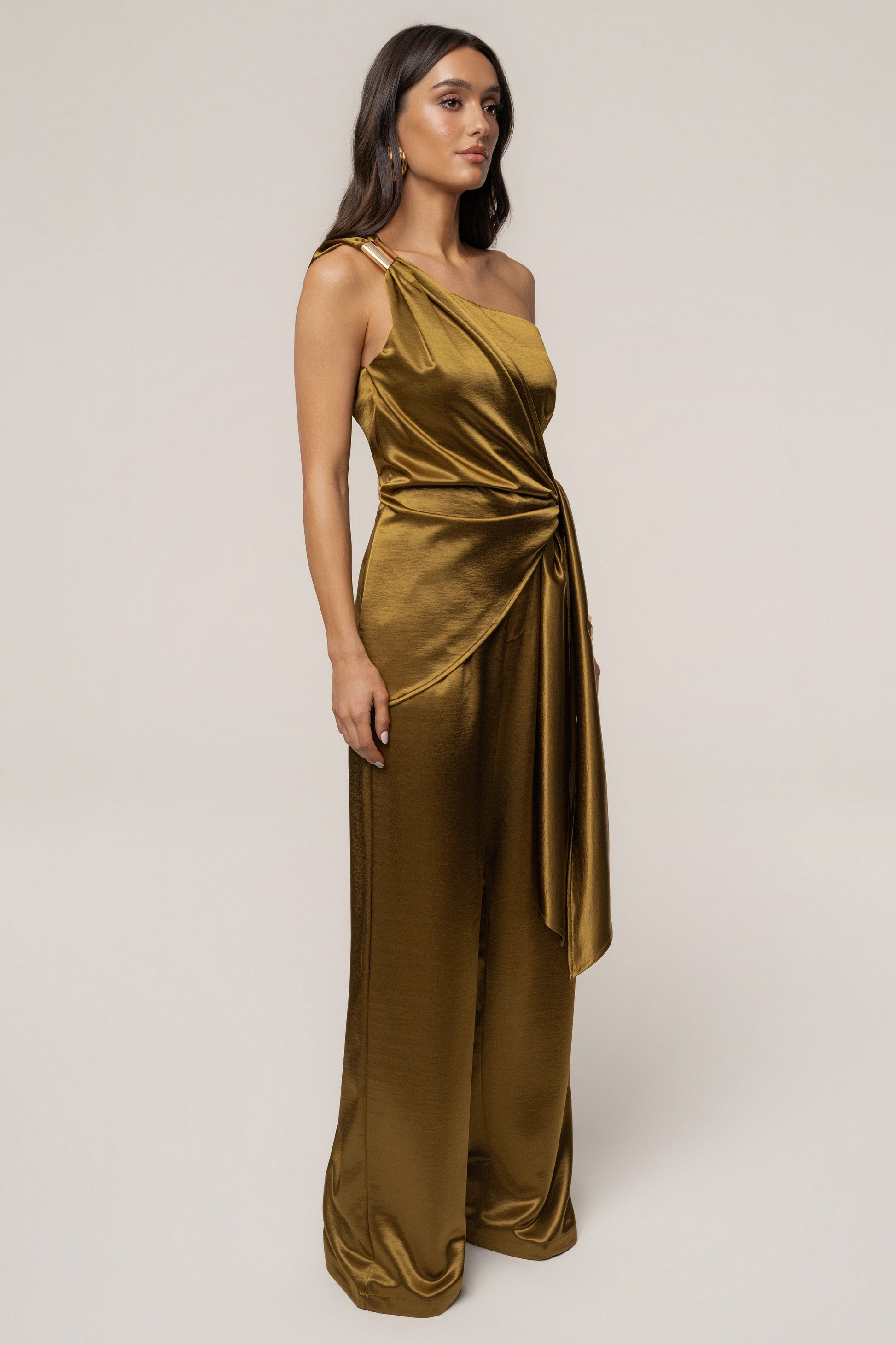 Olive Palmera Satin Top JLUXLABEL