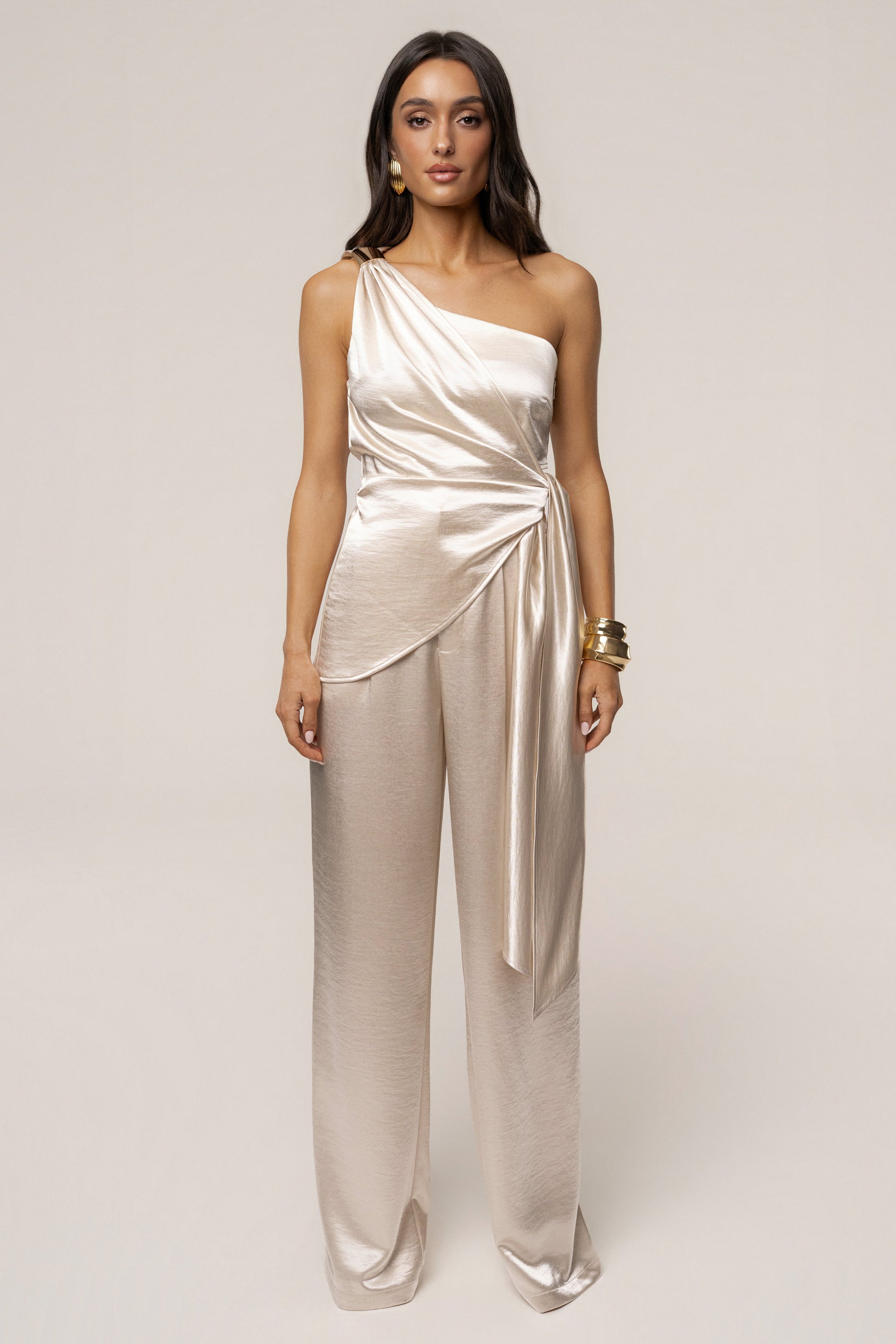 Ivory Thea Satin Pants JLUXLABEL