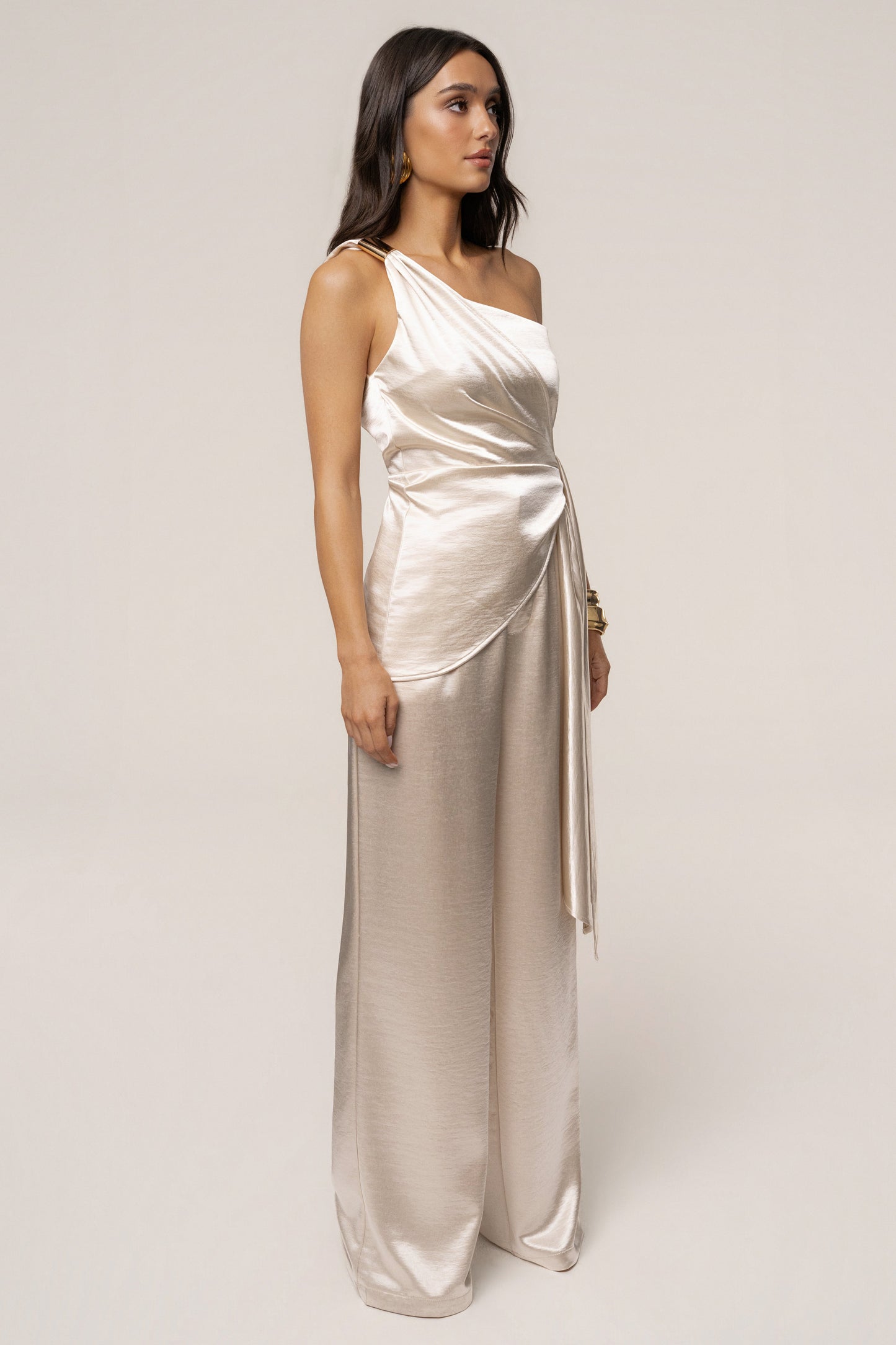 Ivory Thea Satin Pants JLUXLABEL