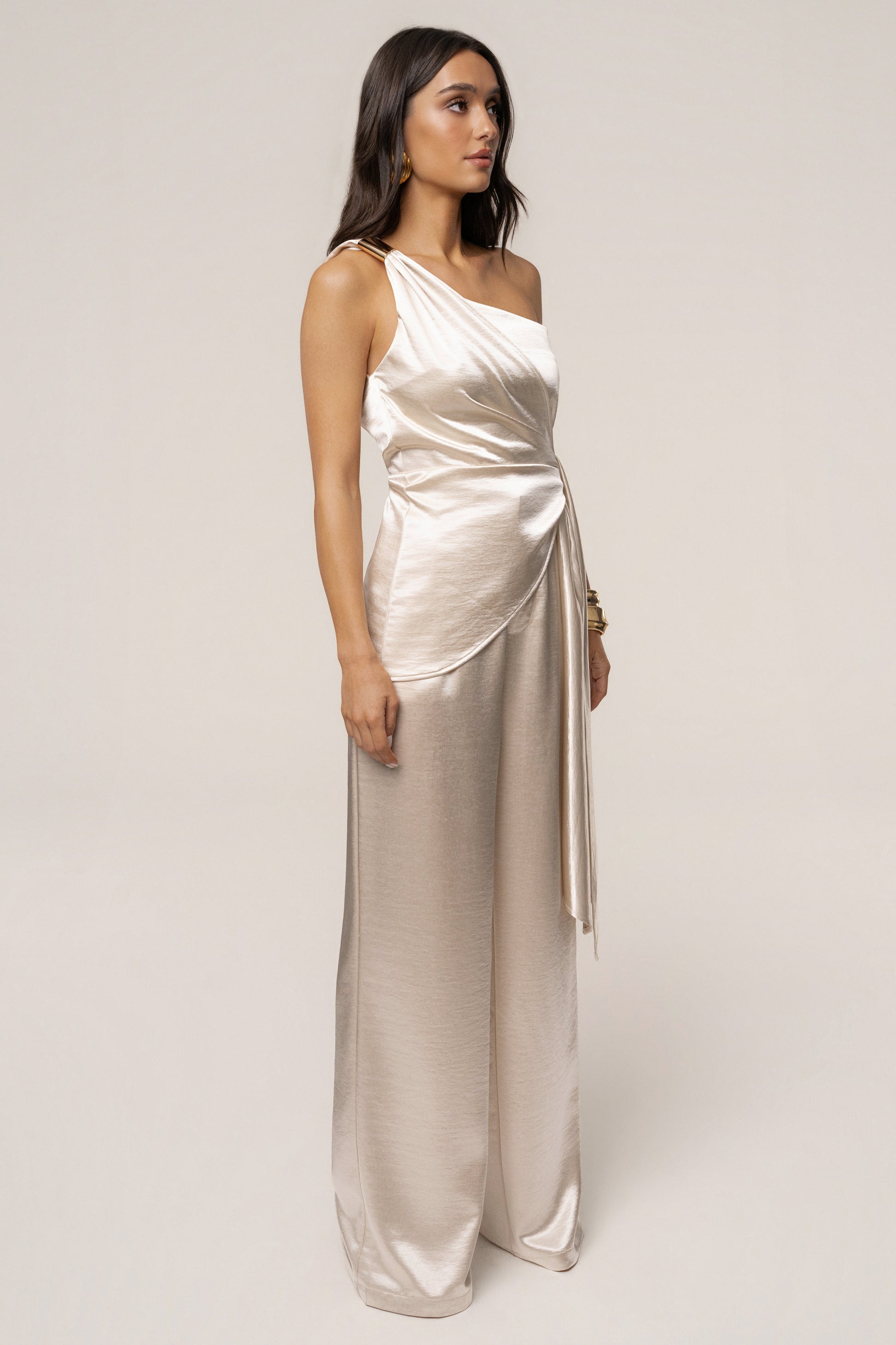 Ivory Thea Satin Pants JLUXLABEL