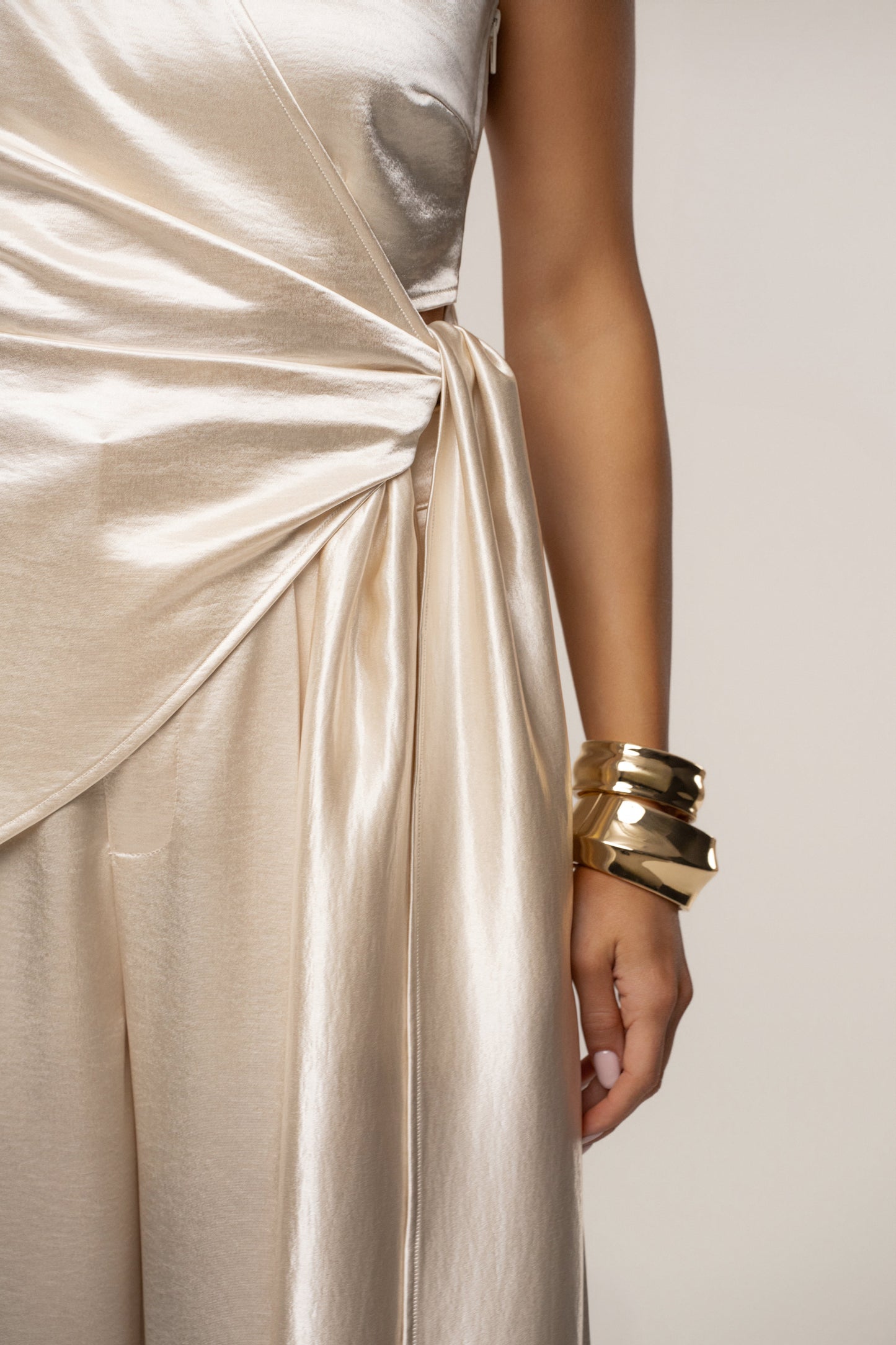 Ivory Palmera Satin Top JLUXLABEL