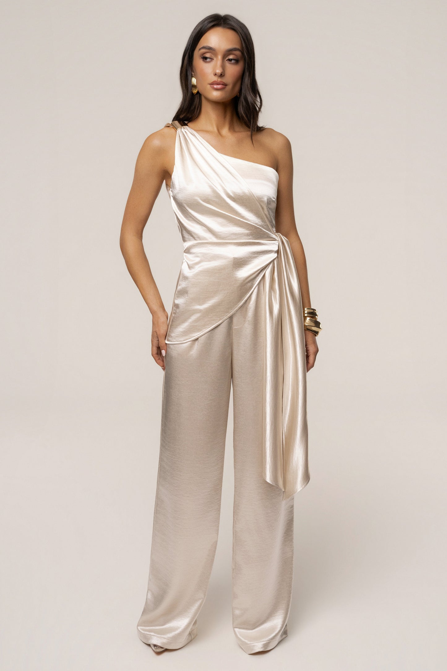 Ivory Palmera Satin Top JLUXLABEL