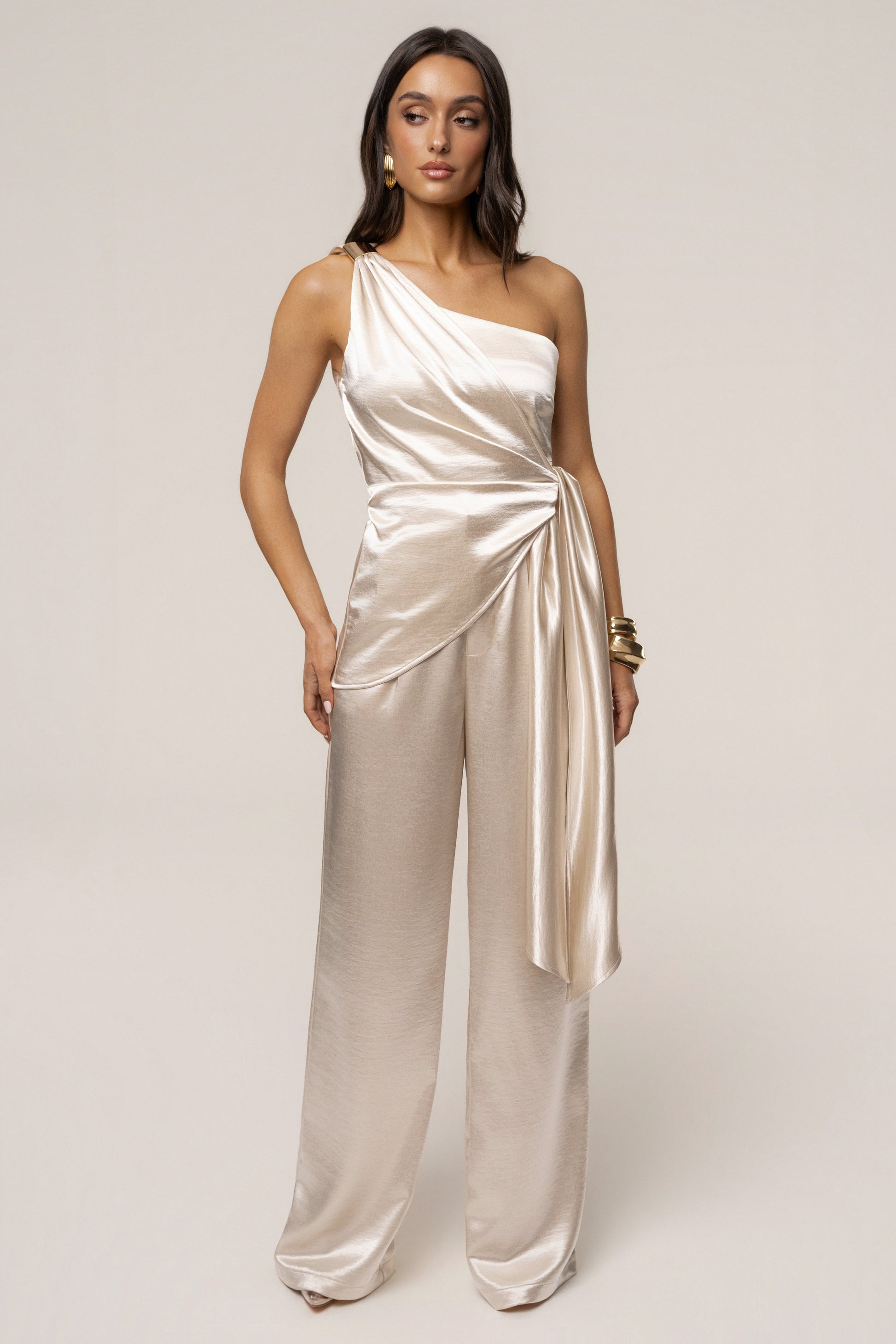 Ivory Palmera Satin Top JLUXLABEL