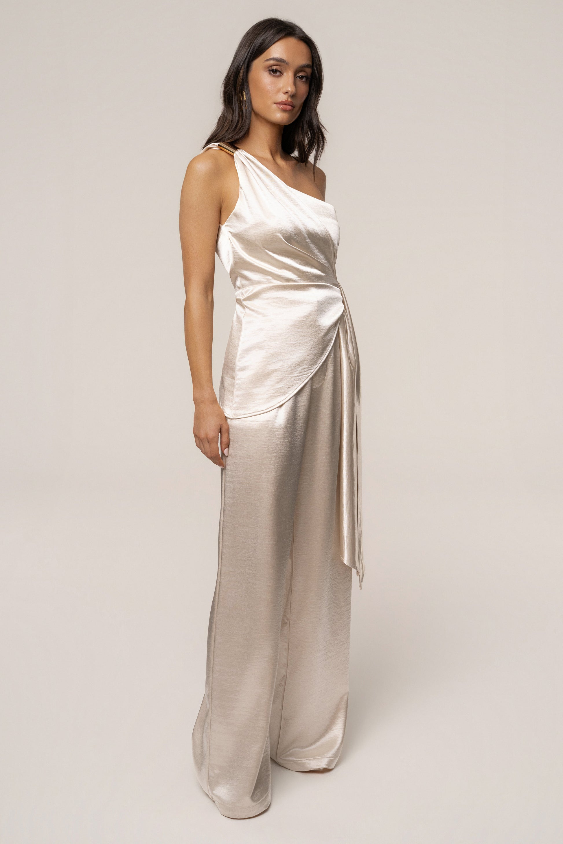 Ivory Thea Satin Pants JLUXLABEL