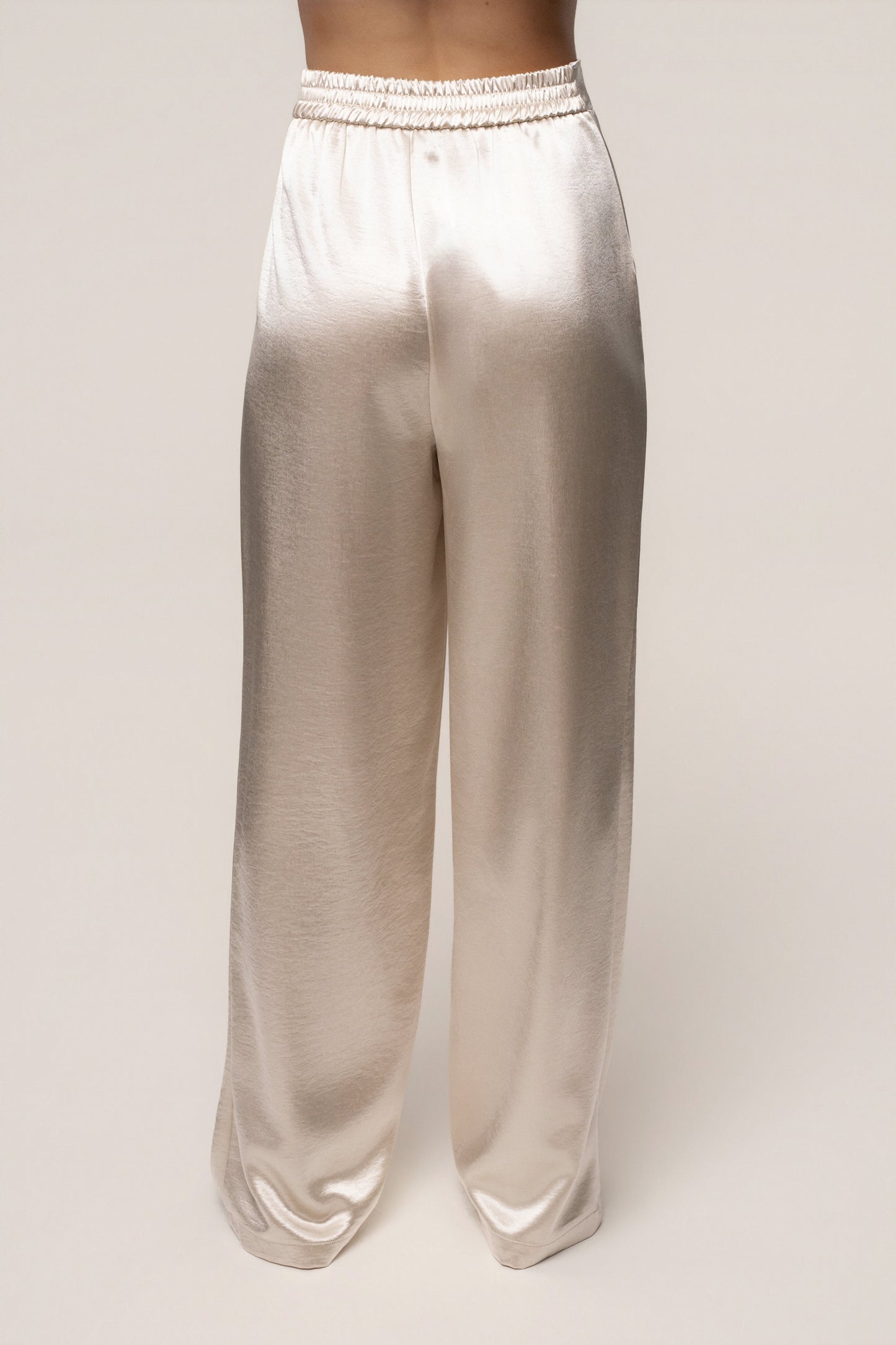 Ivory Thea Satin Pants JLUXLABEL
