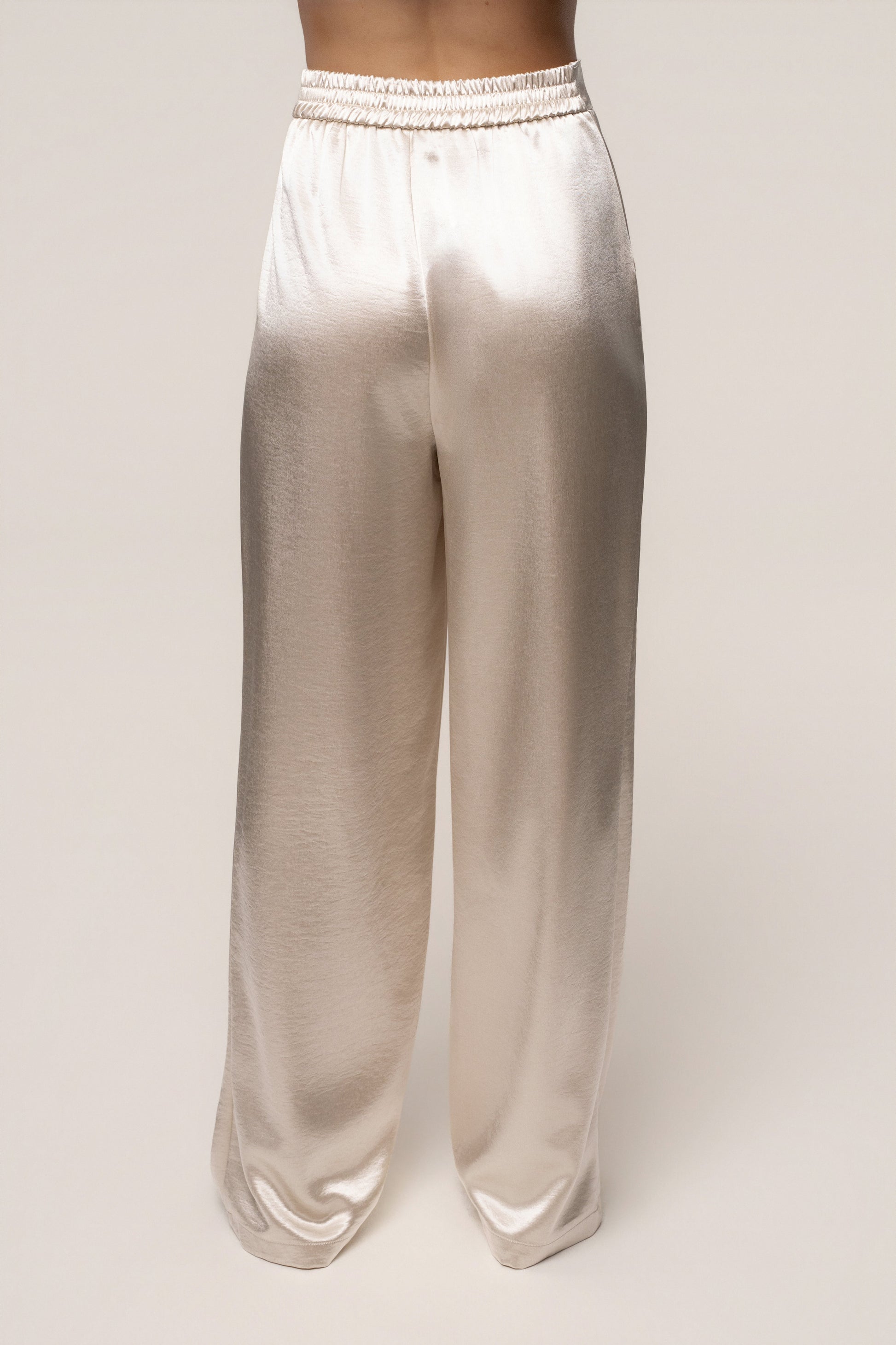 Ivory Thea Satin Pants JLUXLABEL