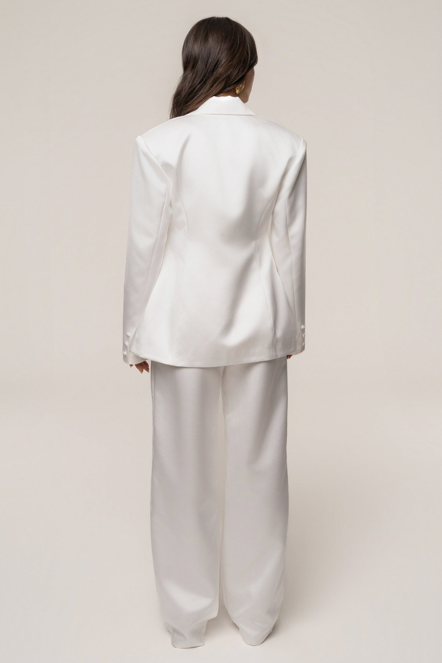 White Victoria Satin Blazer