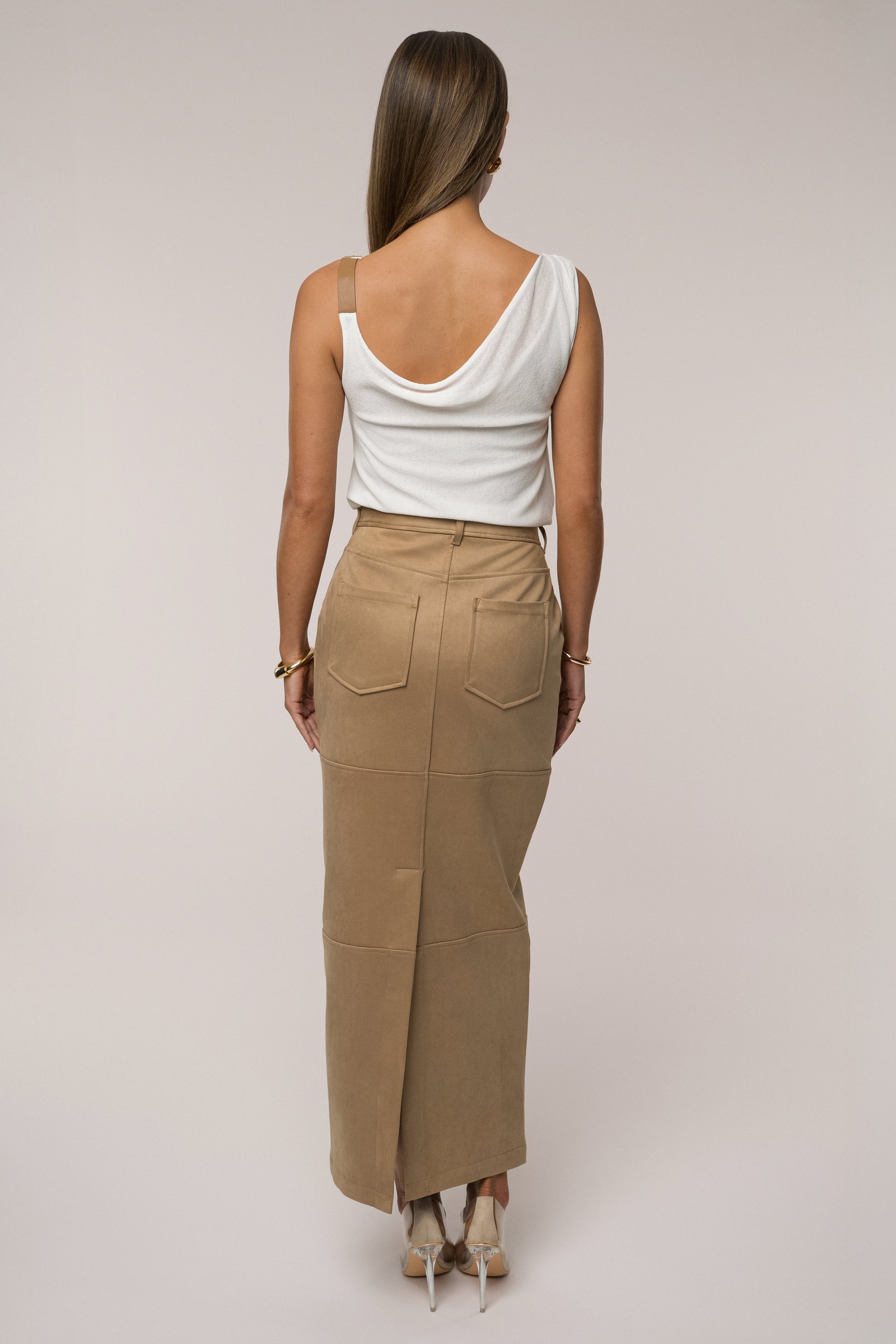 Ivory Shanti Faux Buckle Top JLUXLABEL