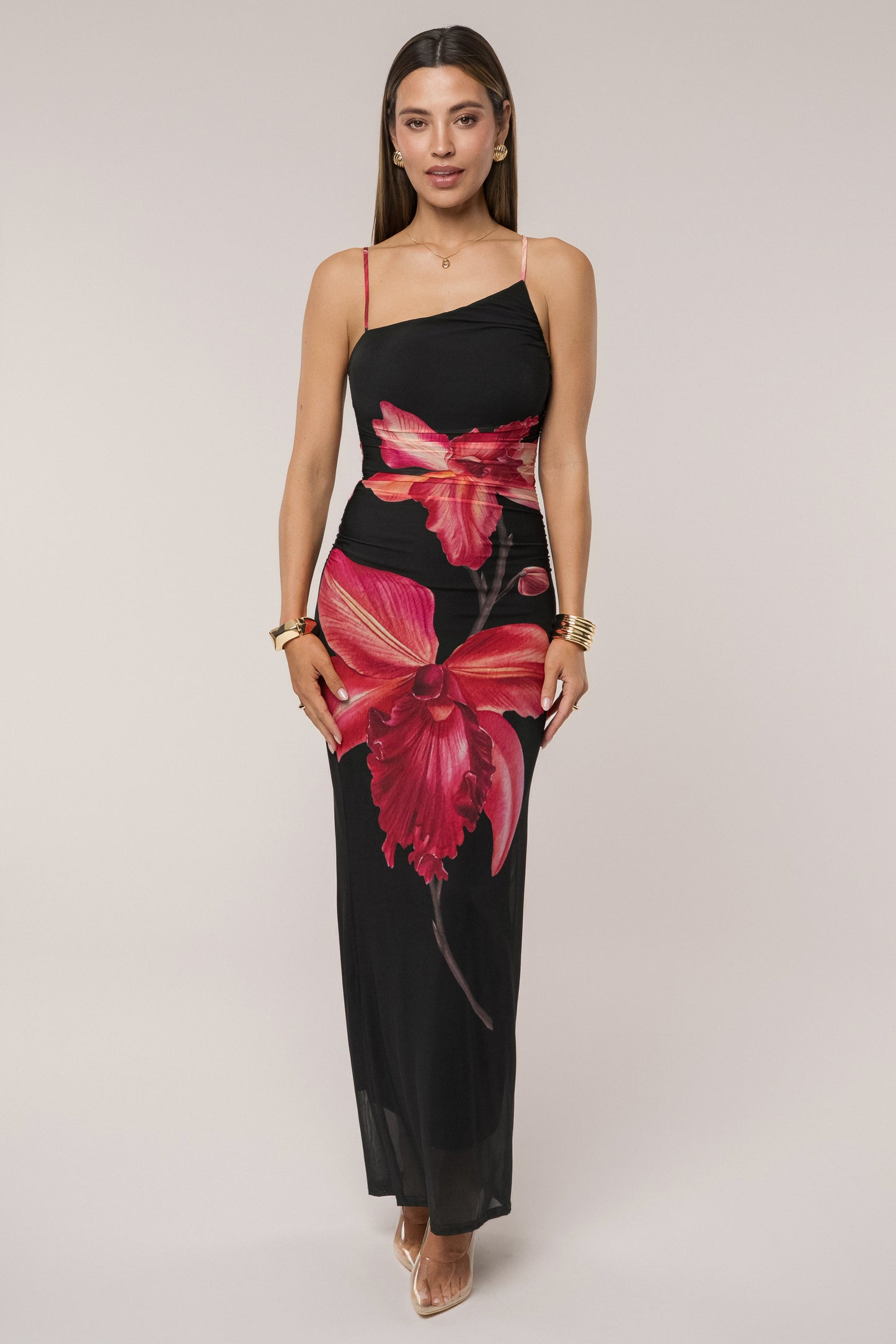 Black Floral Fleur De Lune Maxi Dress JLUXLABEL