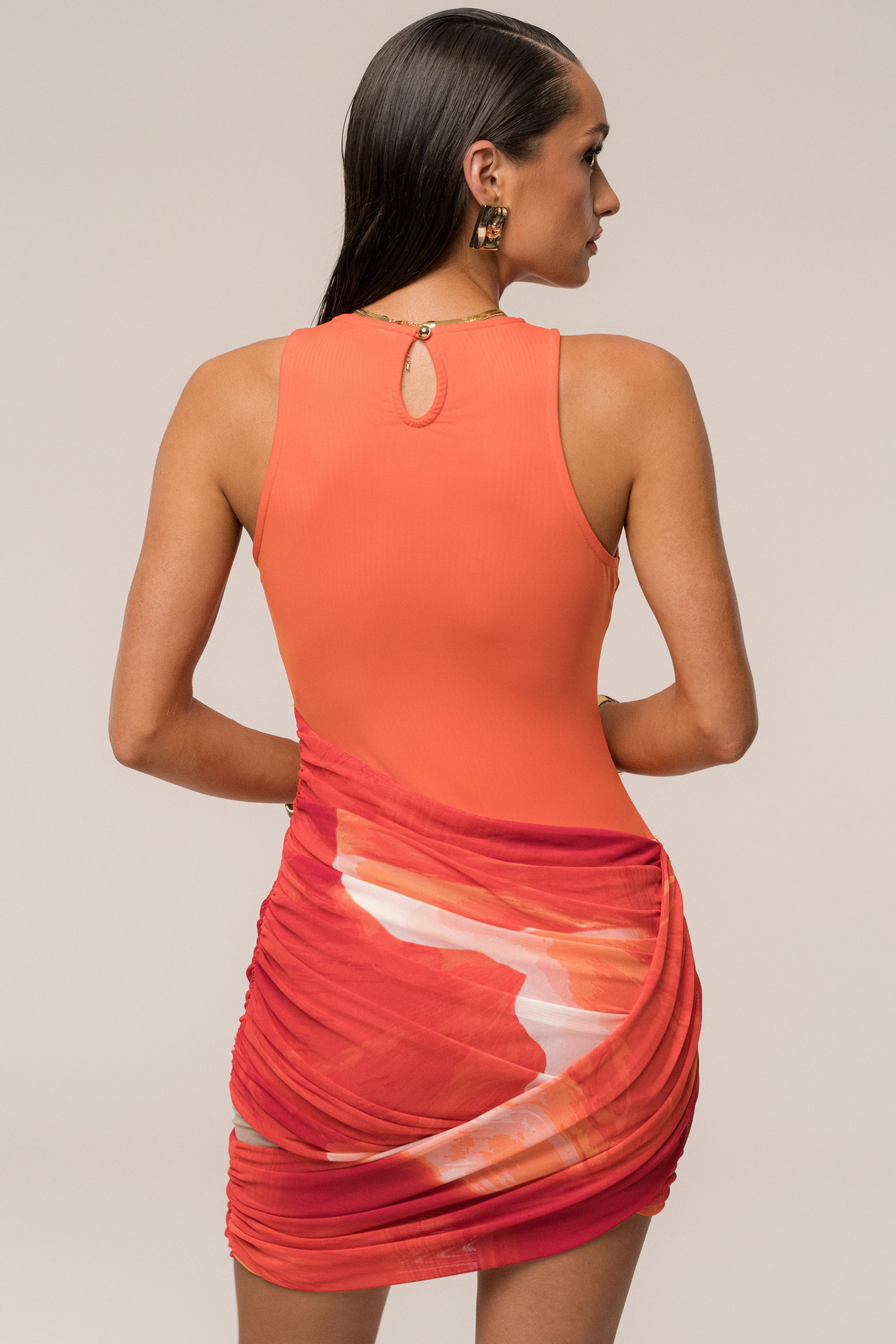Sunset Red Pure Radiance Mini Dress JLUXLABEL