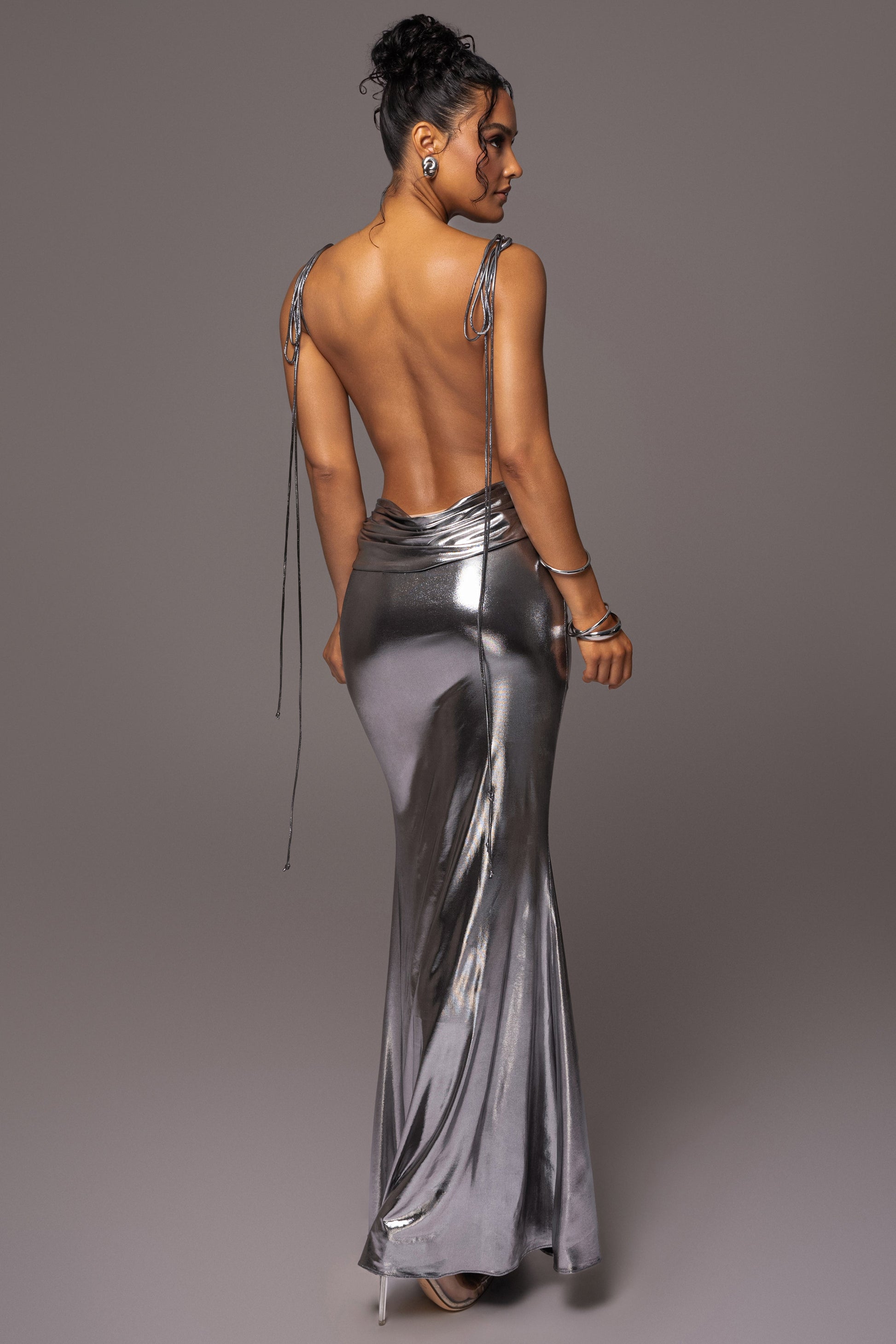 Silver Heart of Gold Maxi Dress JLUXLABEL
