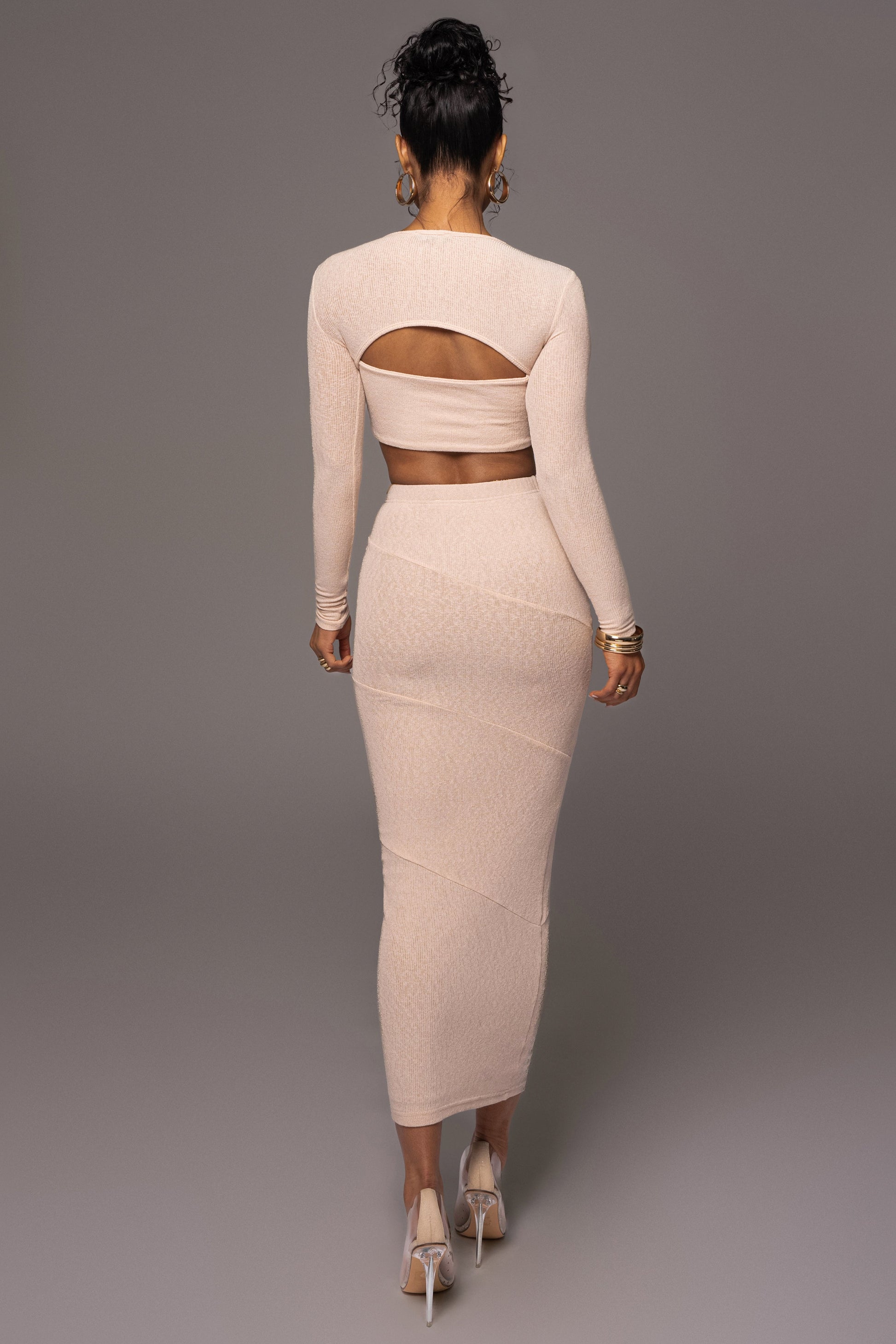 Beige All About You Skirt Set JLUXLABEL