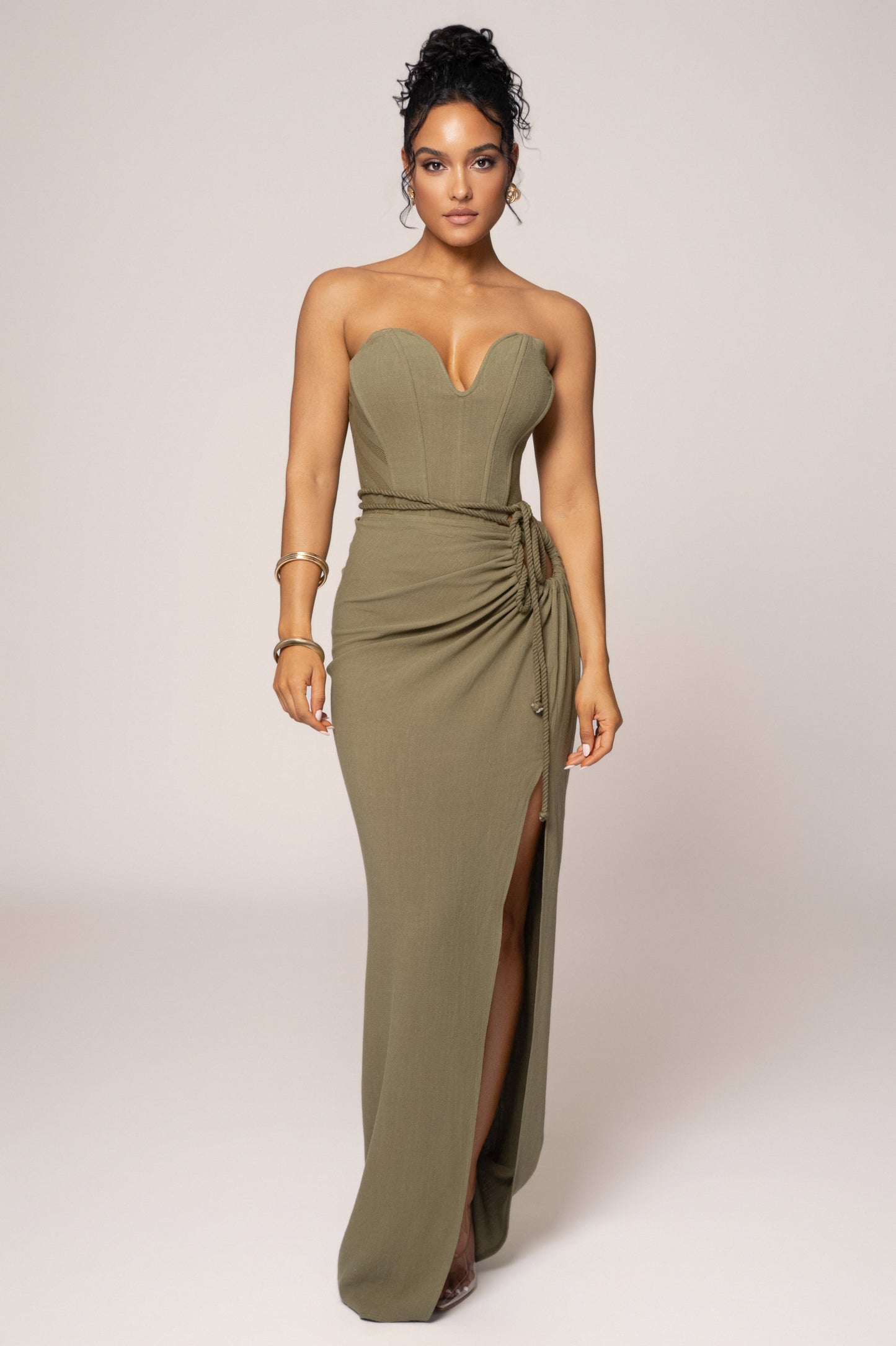 Olive Destination Linen Skirt Set JLUXLABEL