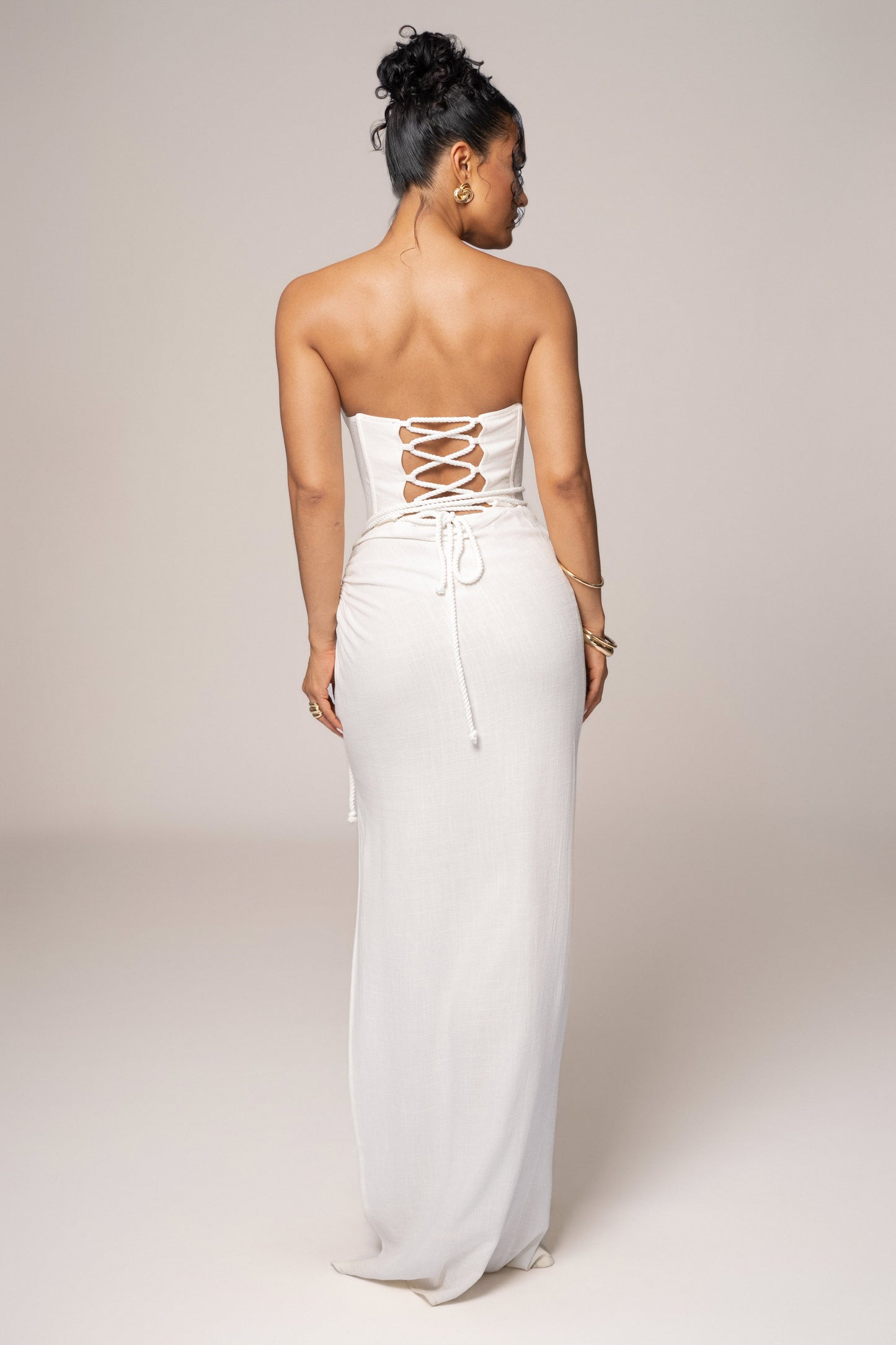 Ivory Destination Linen Skirt Set JLUXLABEL