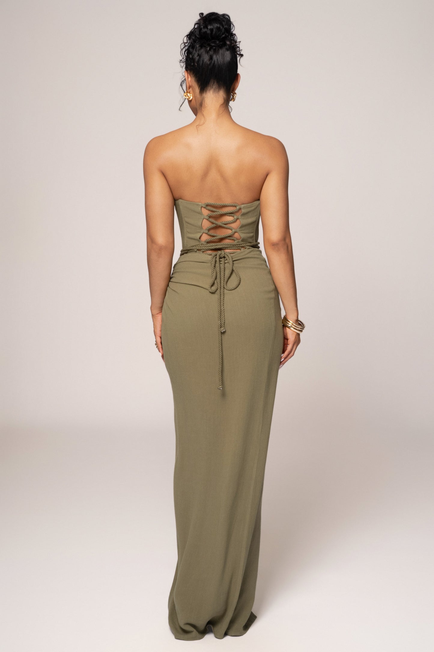 Olive Destination Linen Skirt Set JLUXLABEL