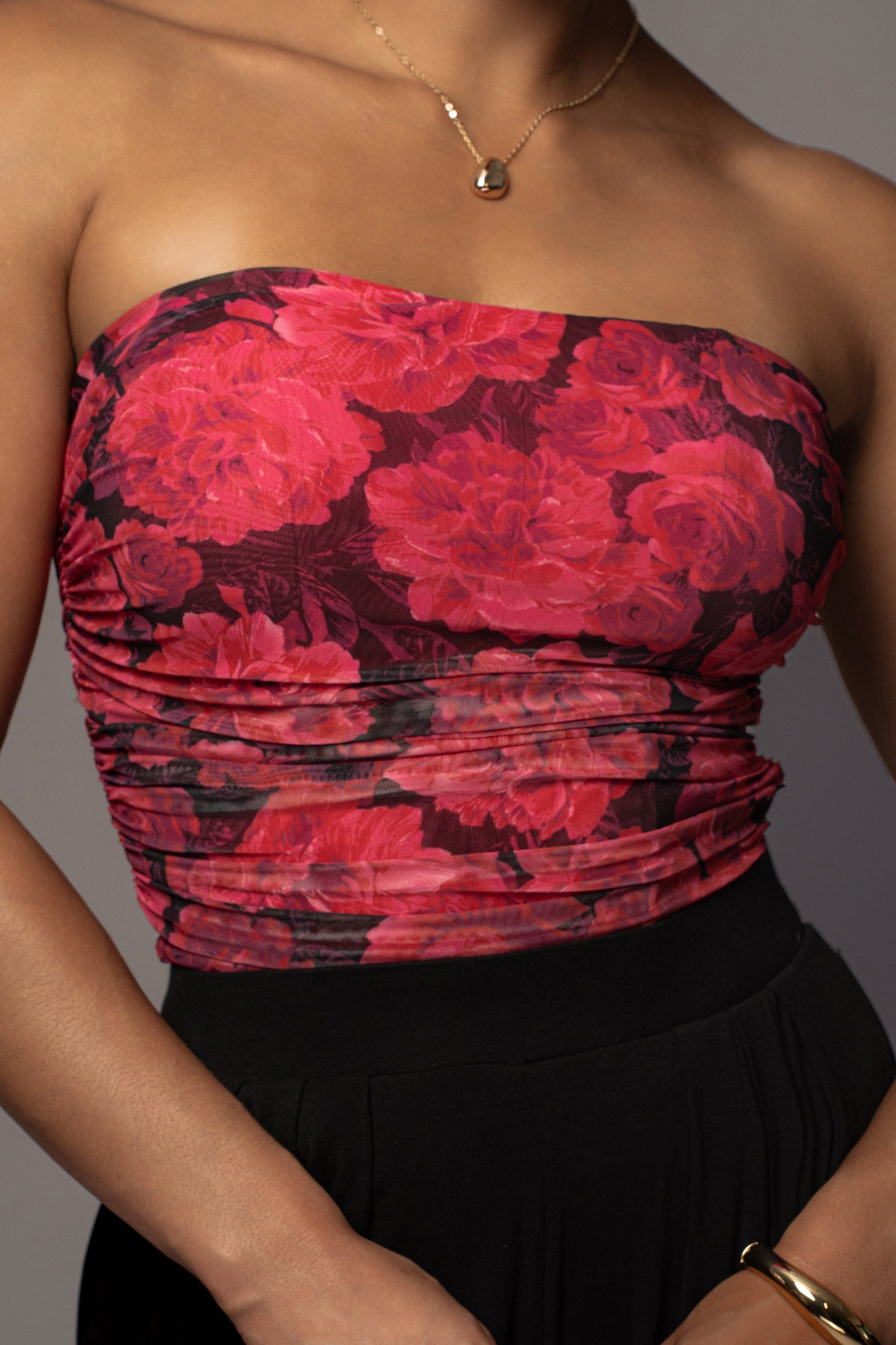 Pink Floral The Riviera Mesh Corset JLUXLABEL