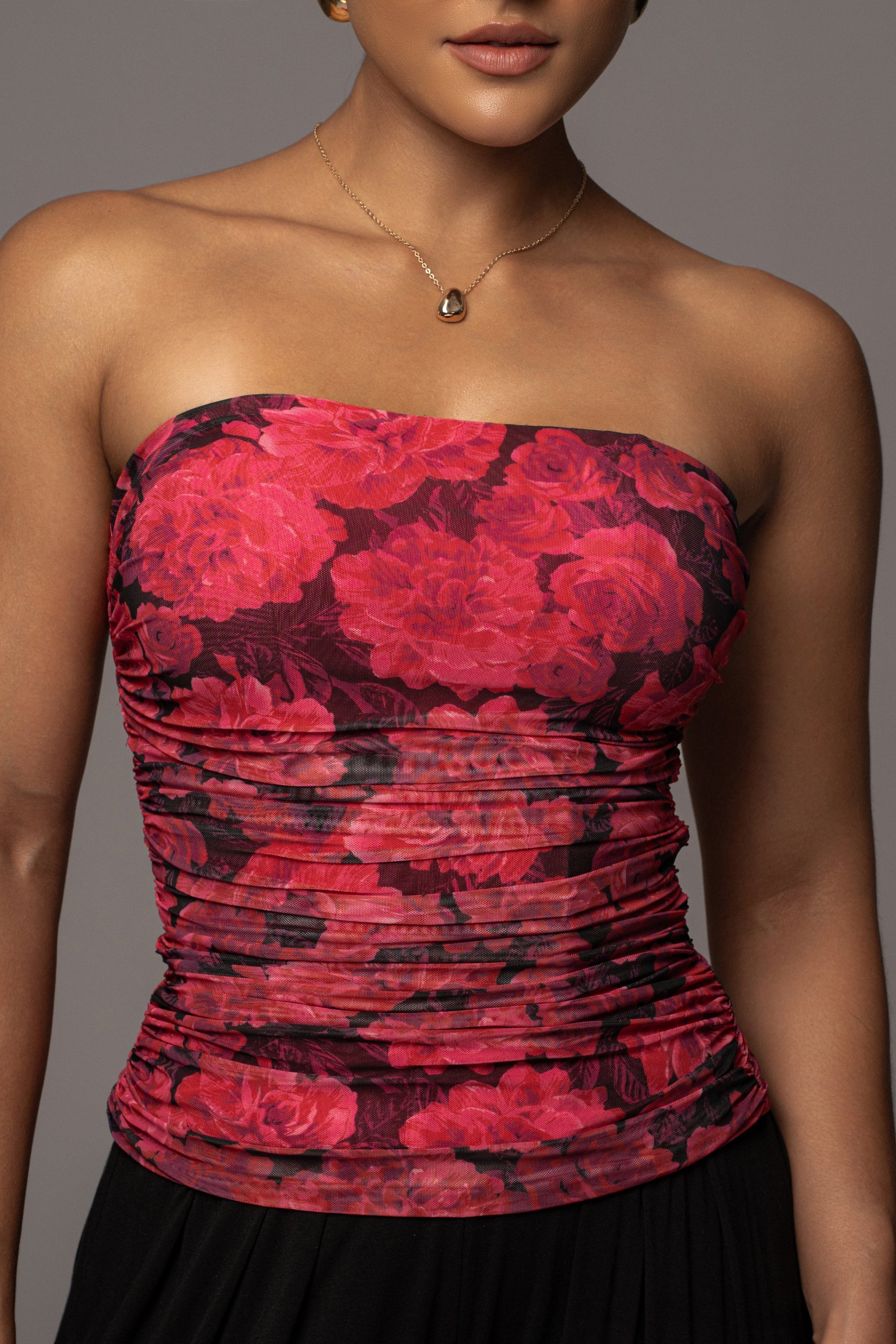 Pink Floral The Riviera Mesh Corset JLUXLABEL