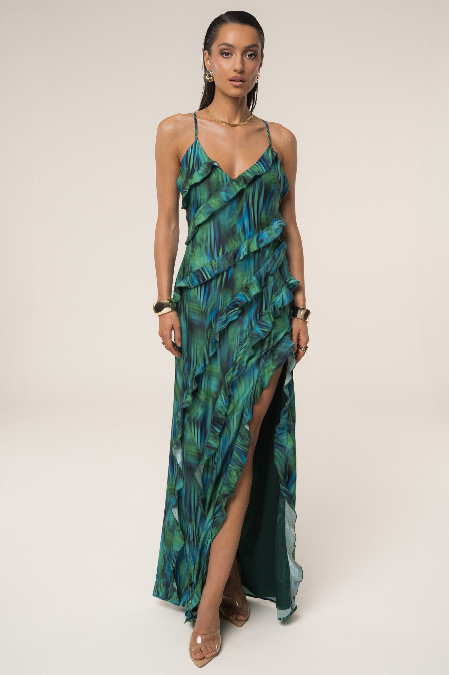 Green Tropic Muse Maxi Dress JLUXLABEL