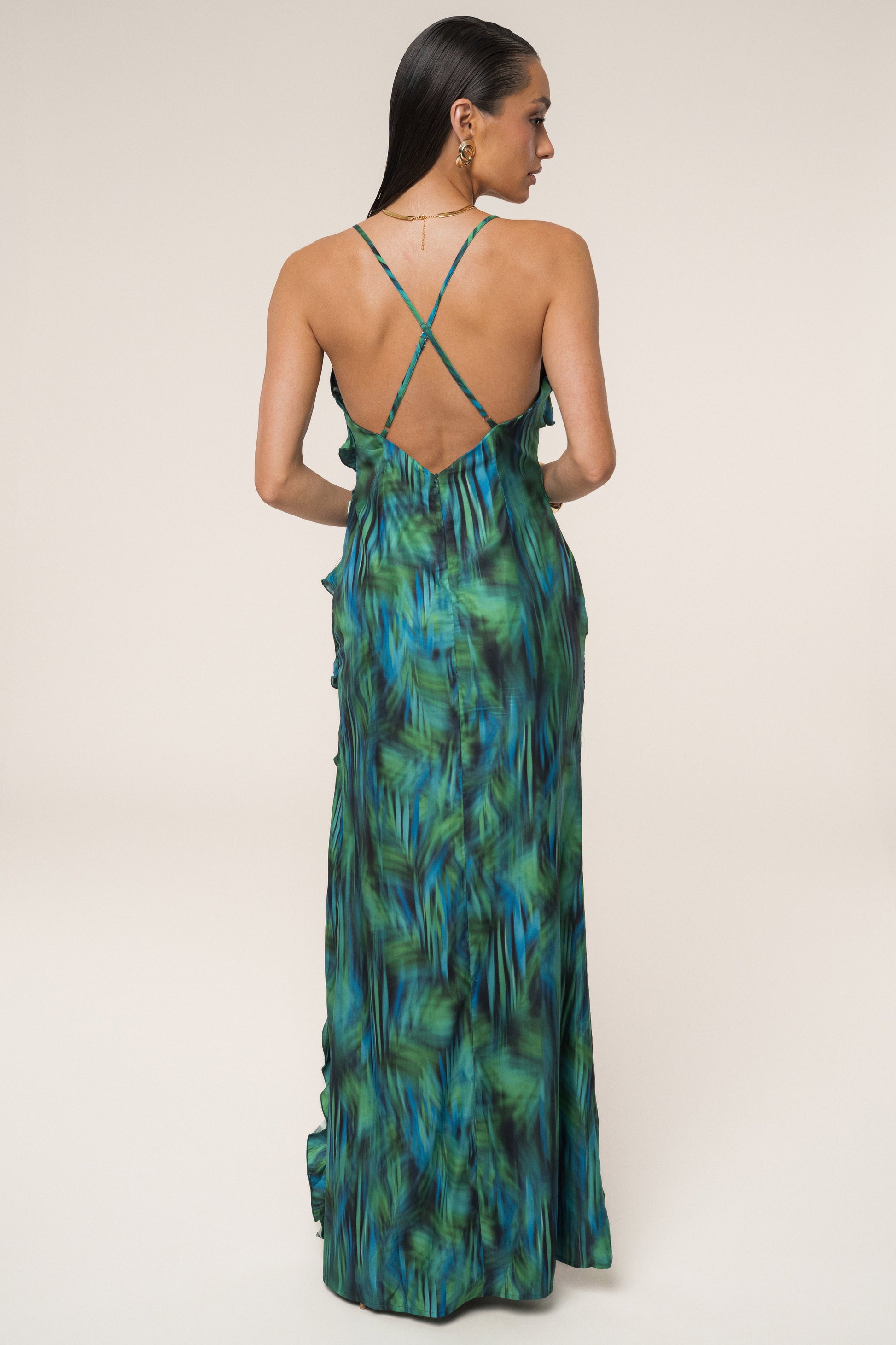 Green Tropic Muse Maxi Dress JLUXLABEL