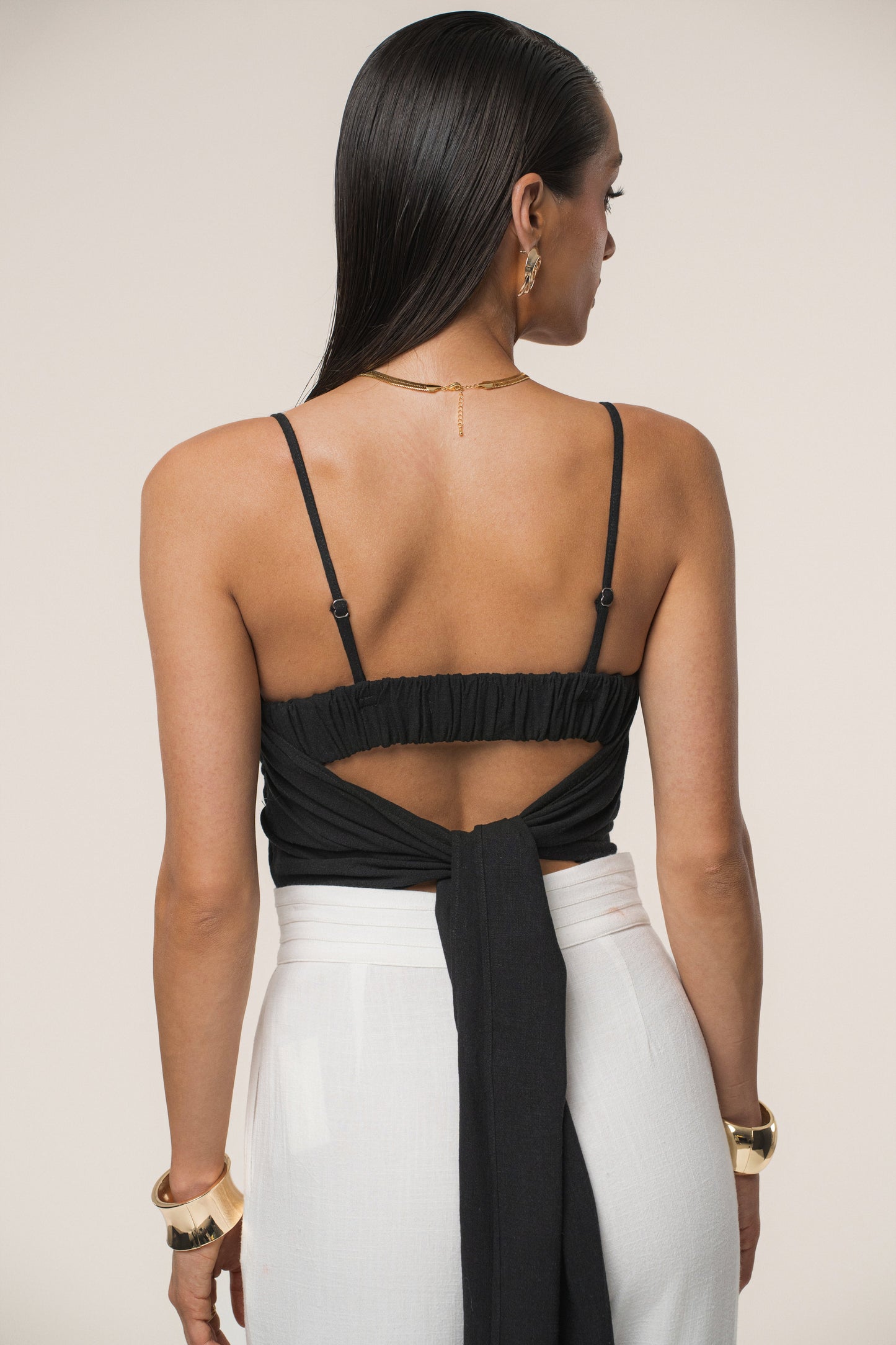 Black Arielle Bustier Top JLUXLABEL
