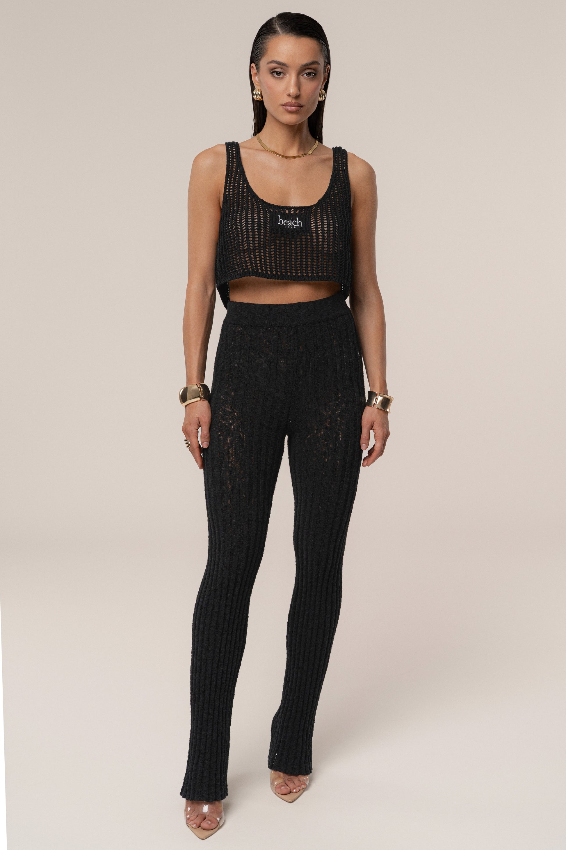 Black Beach Club Crochet Top JLUXLABEL