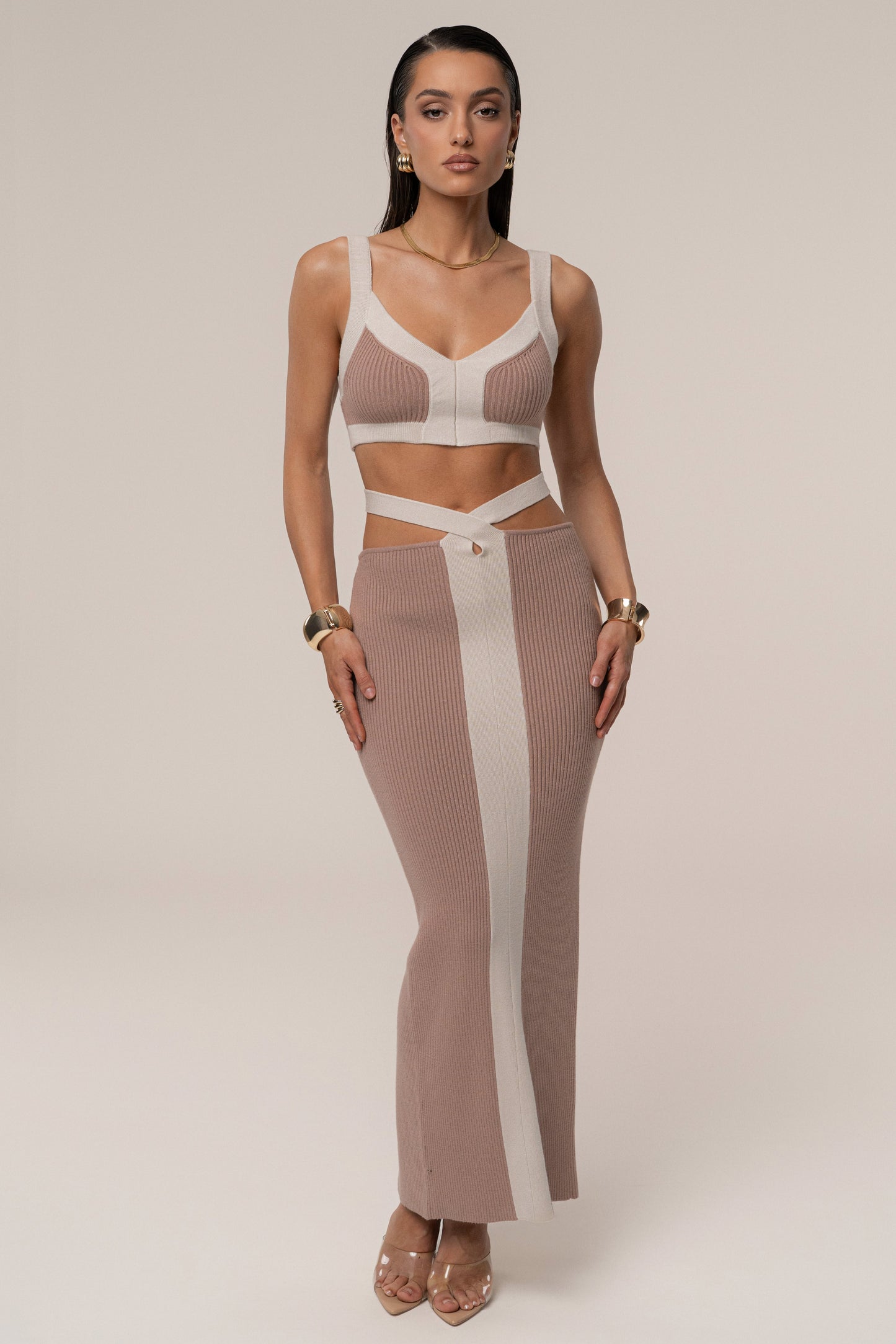 Mocha/Milk Coastal Drift Skirt Set JLUXLABEL