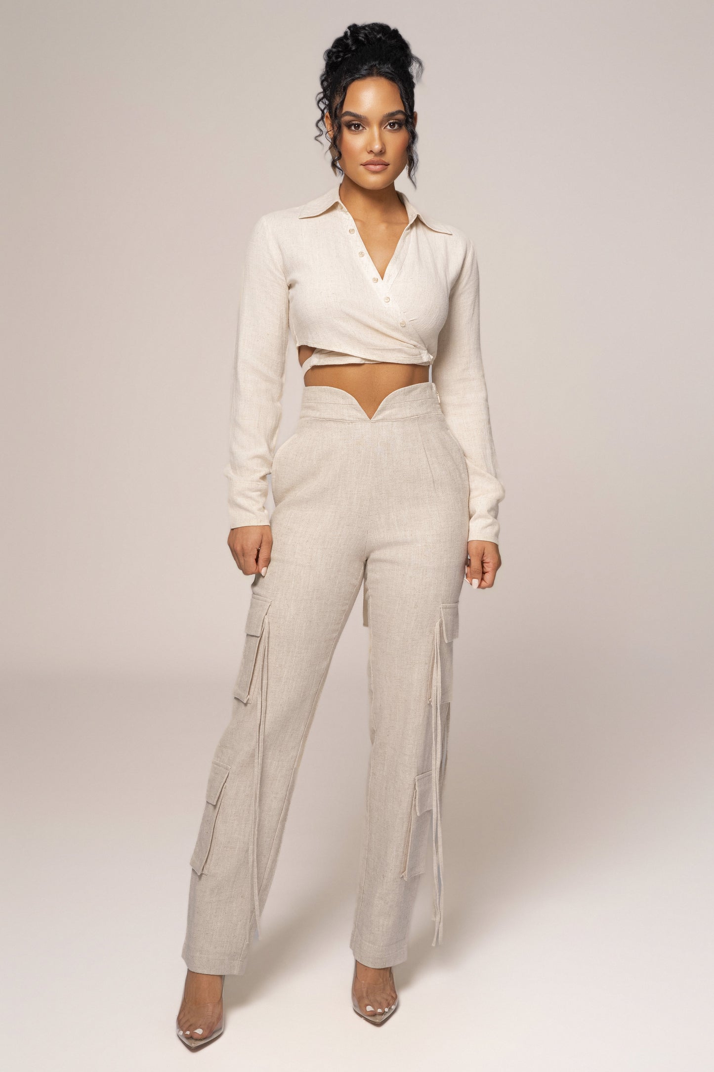 Natural Better Half Linen Utility Pants JLUXLABEL