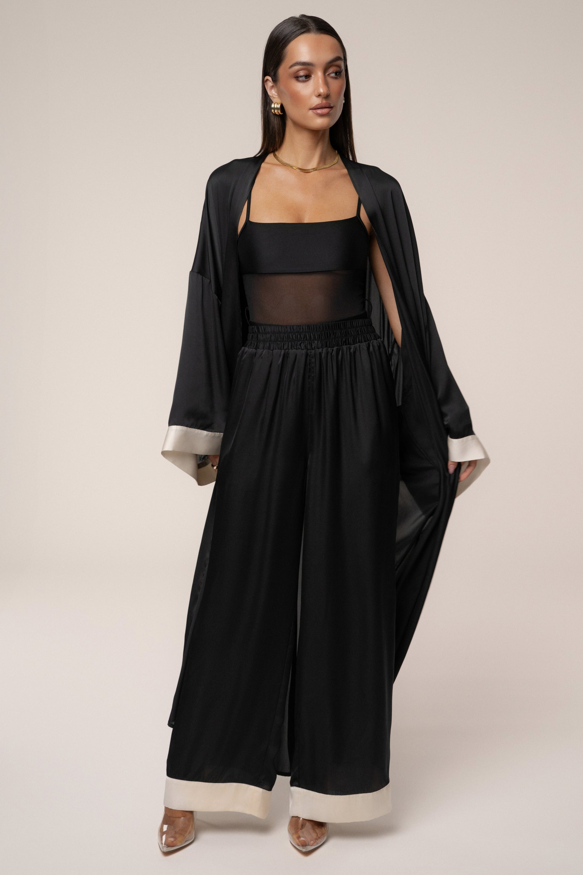 Black Jet Set Wide Leg Pants JLUXLABEL