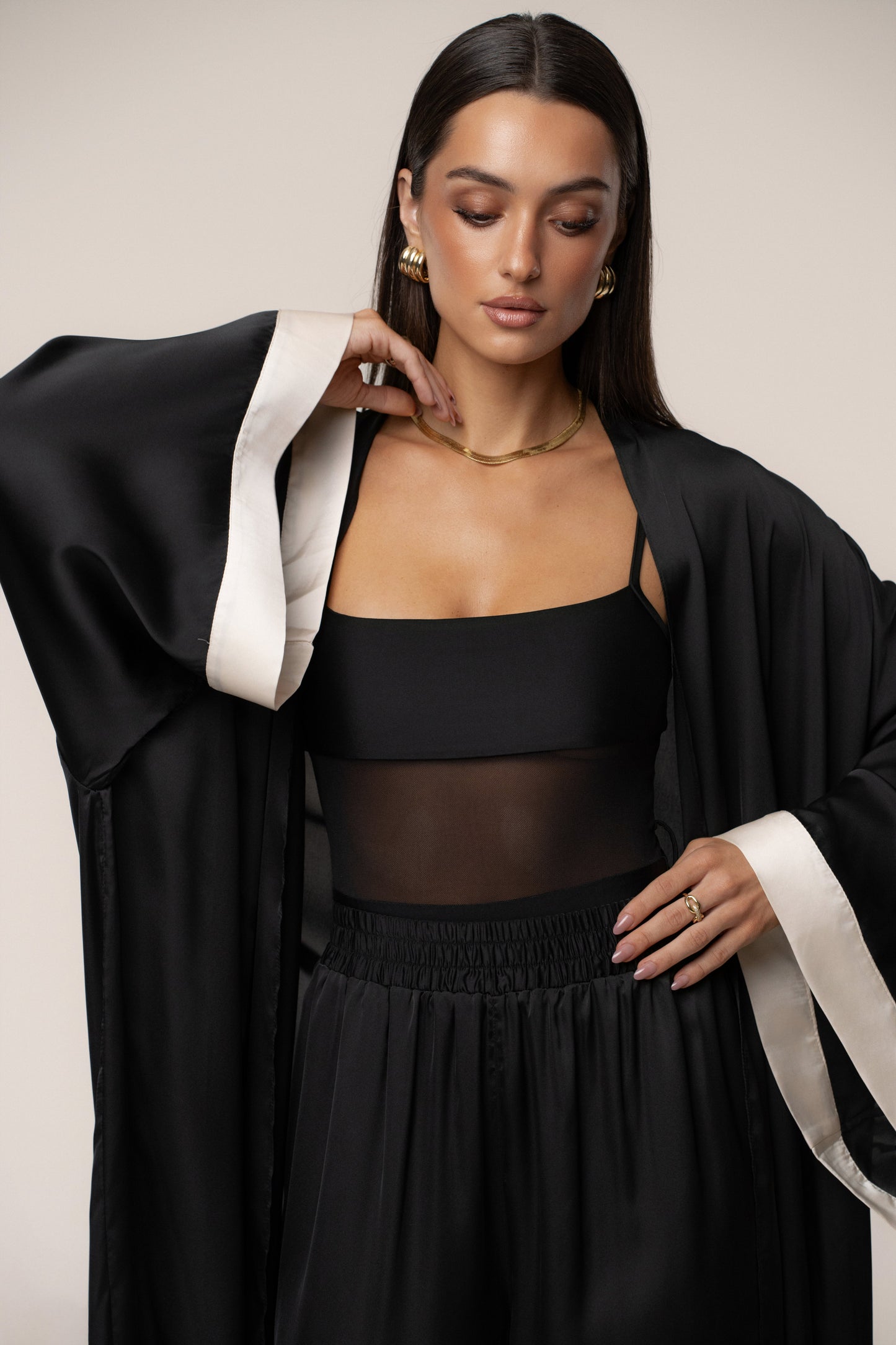 Black Nola Maxi Duster JLUXLABEL